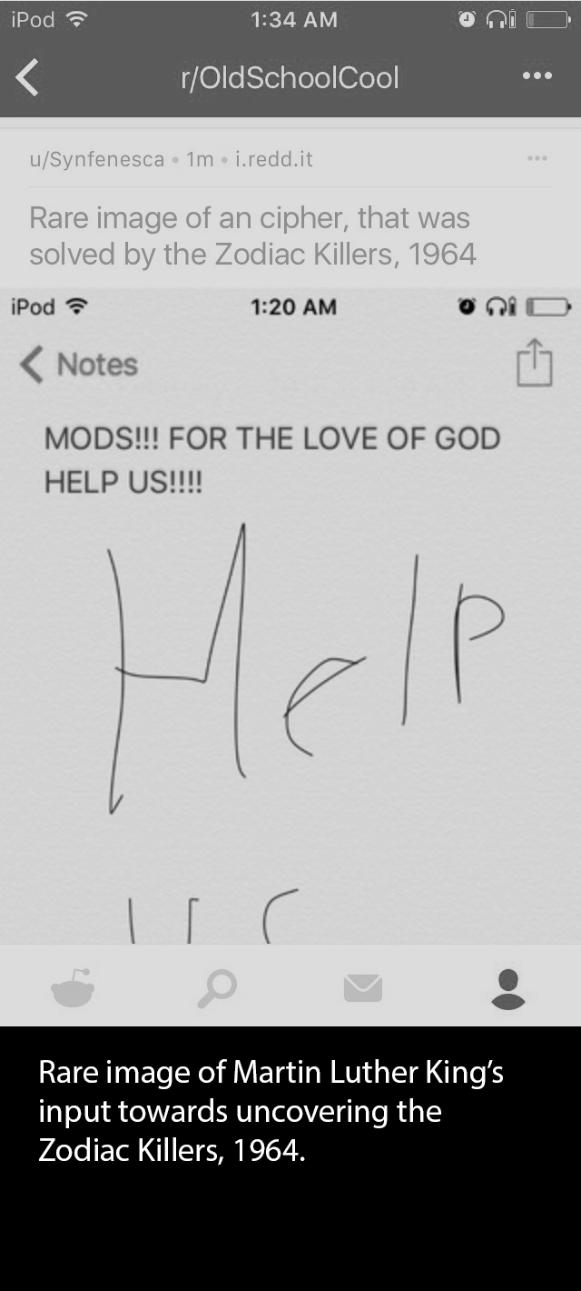 Rare angle of Martin Luther King's input towards uncovering the Zodiac