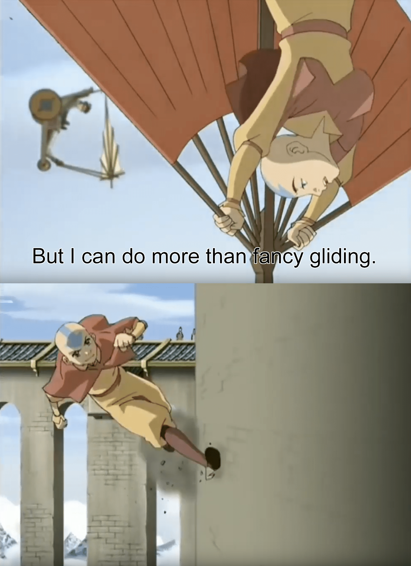 Let's not the time that Aang showed off his Airbending skills to