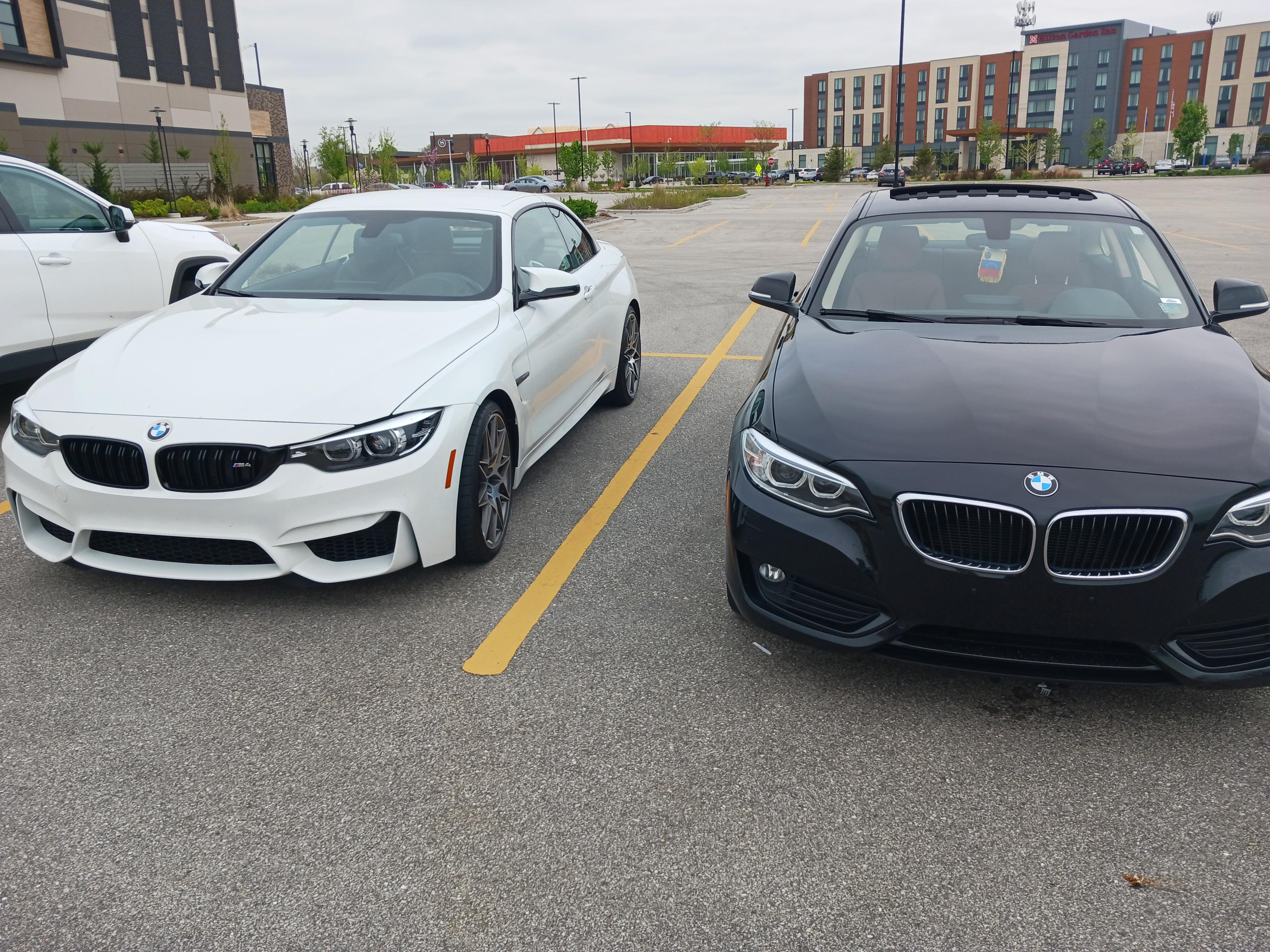 my current Beamer (right) next to my hopefully next one BMW