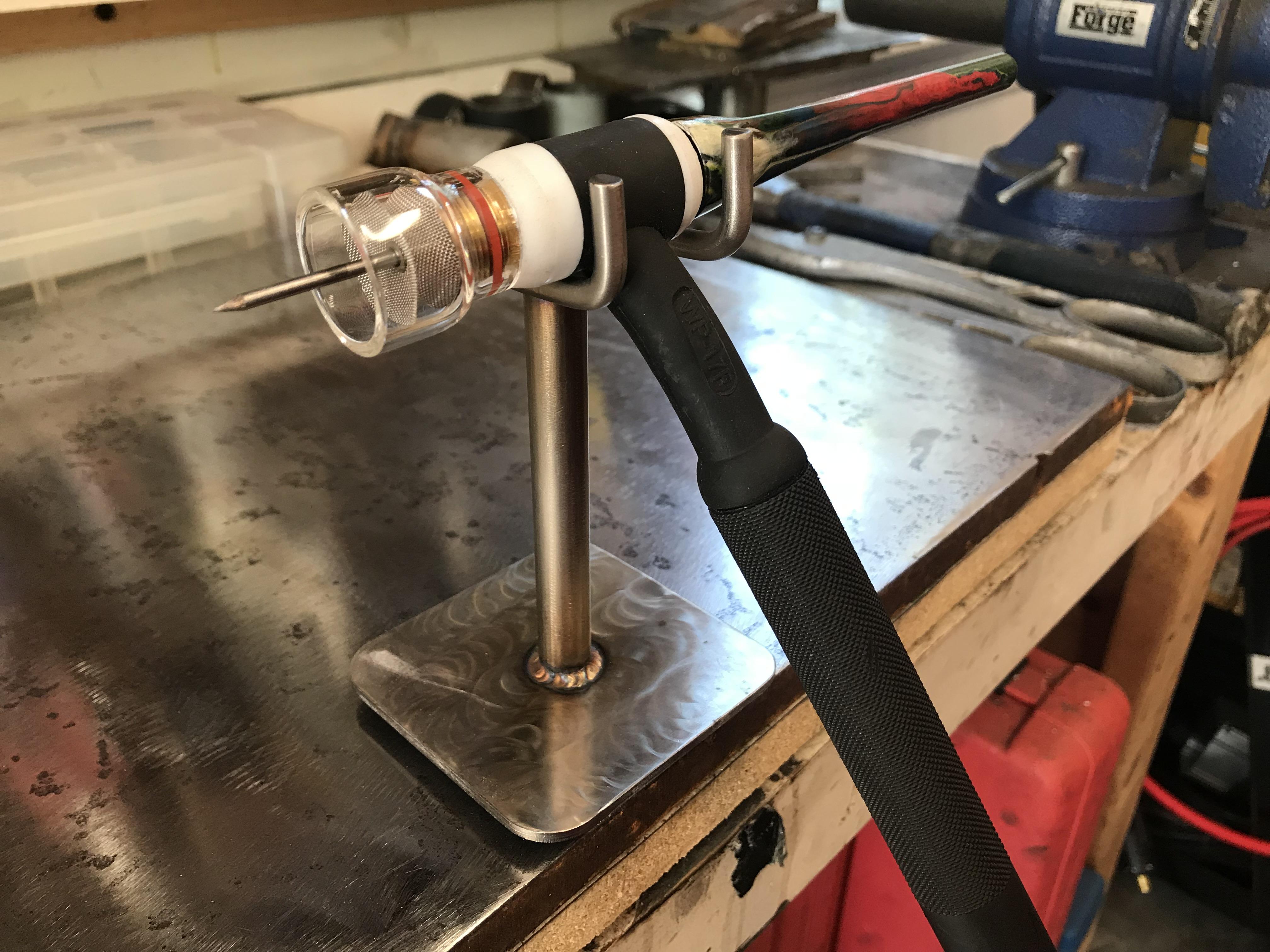 I made a tig torch holder r/Welding