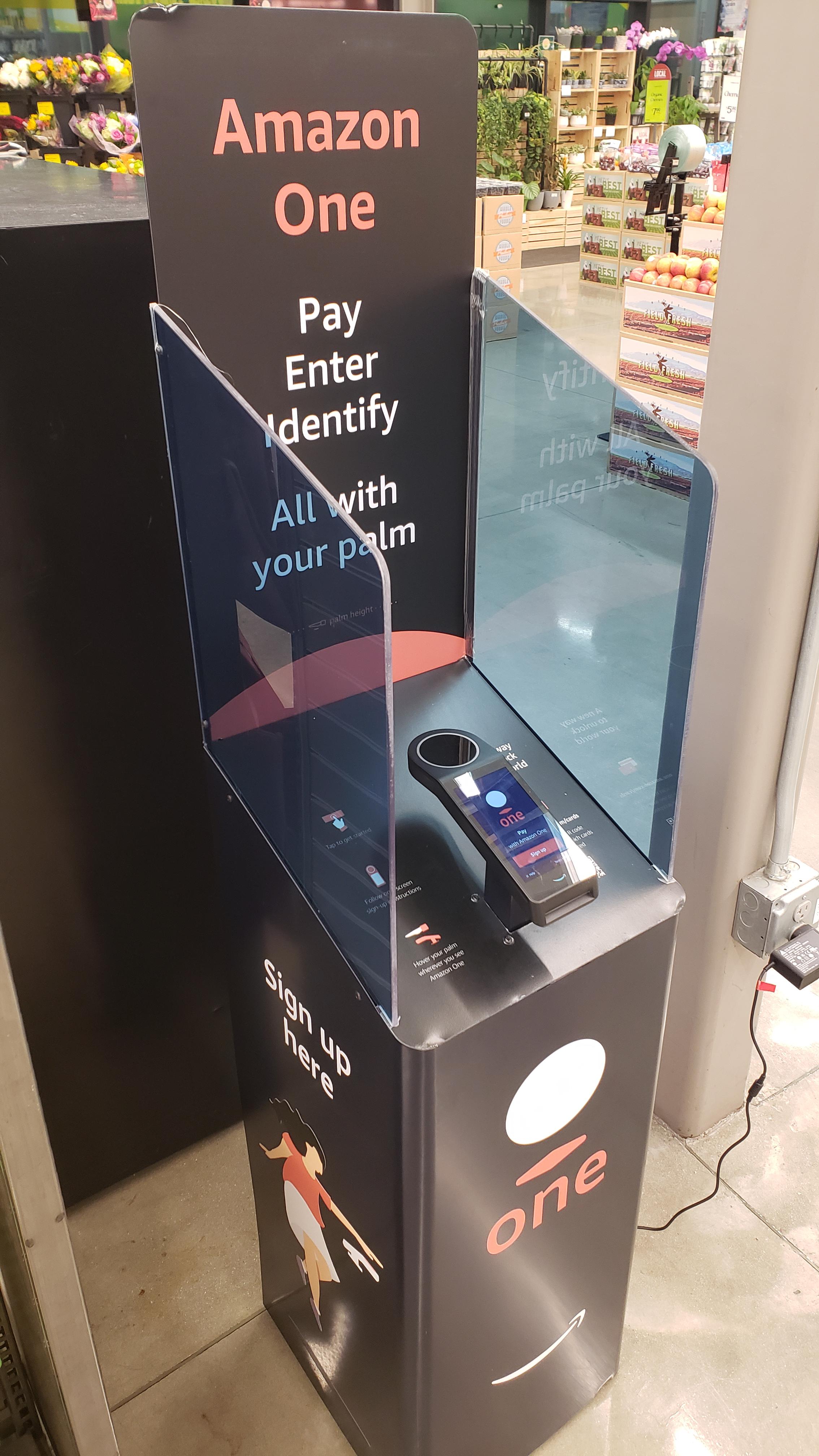 The Amazon palmpay machine that was installed at my local whole foods