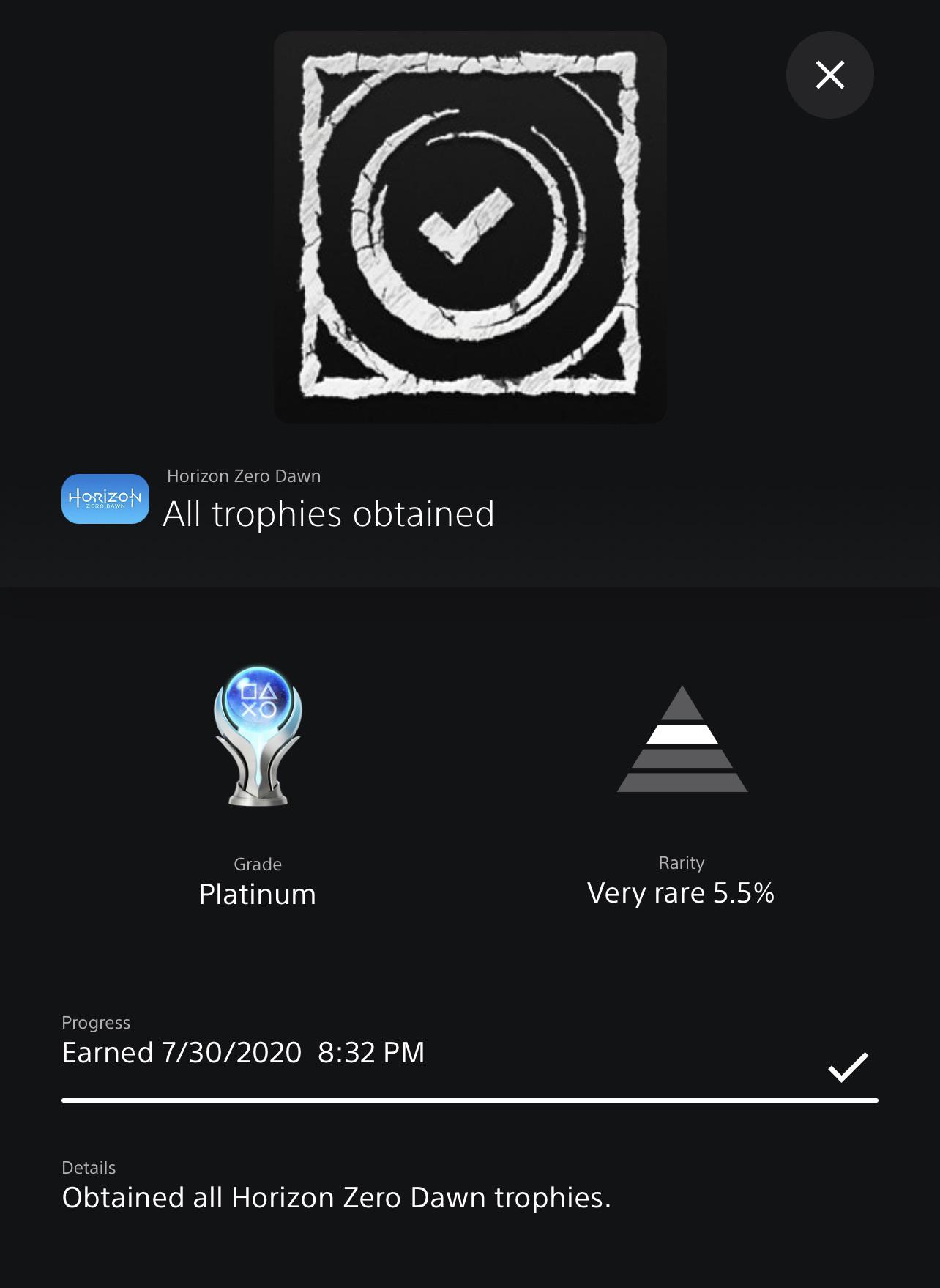 [Horizon Zero Dawn] One of my first platinums r/Trophies