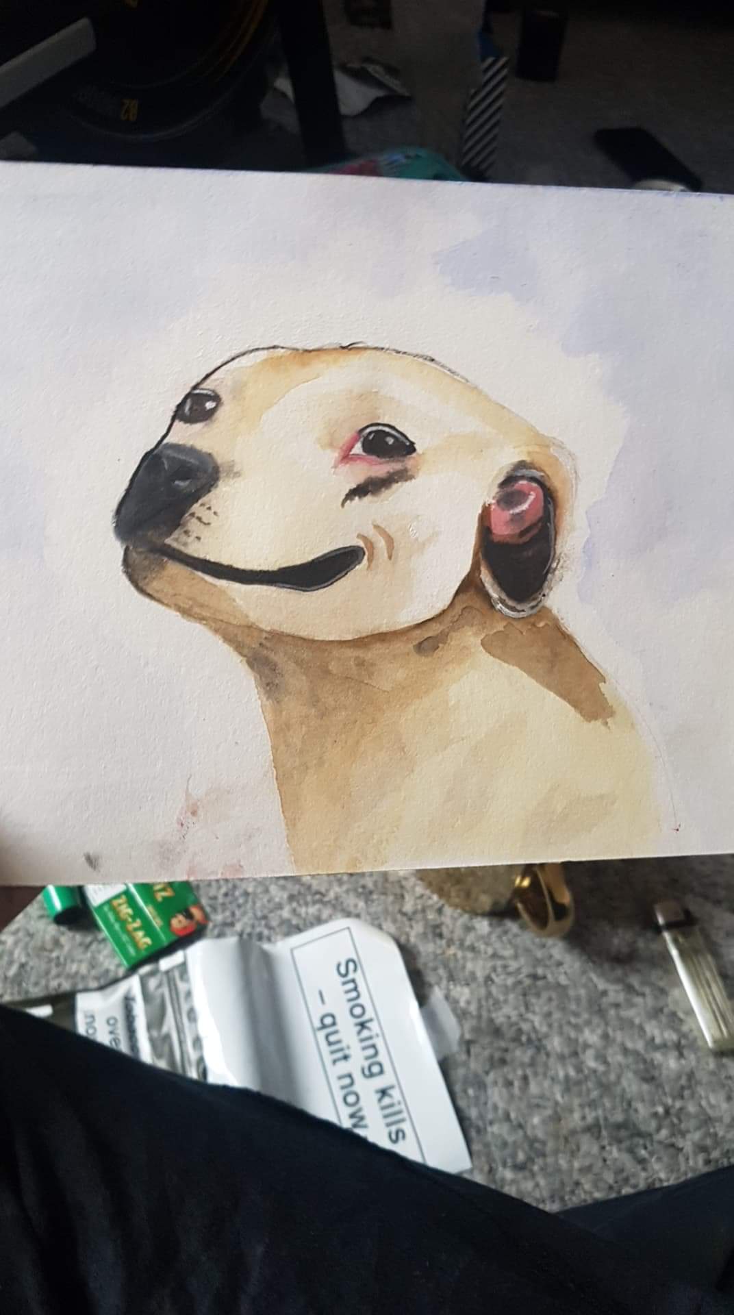 I tried to paint my dog, has anyone got tips on painting better? I