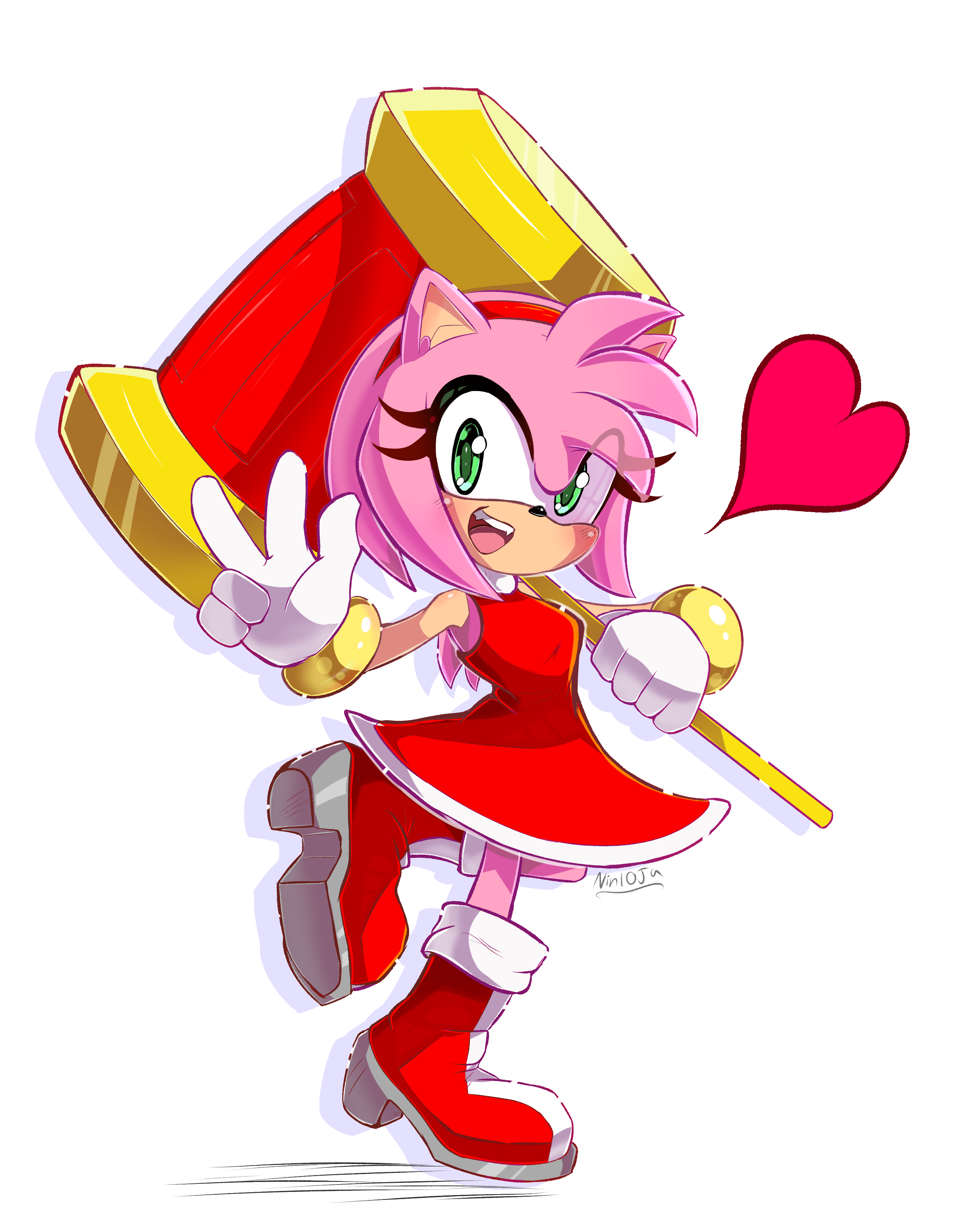 Amy Rose's big heart and hammer [by nin10ja] r/SonicTheHedgehog