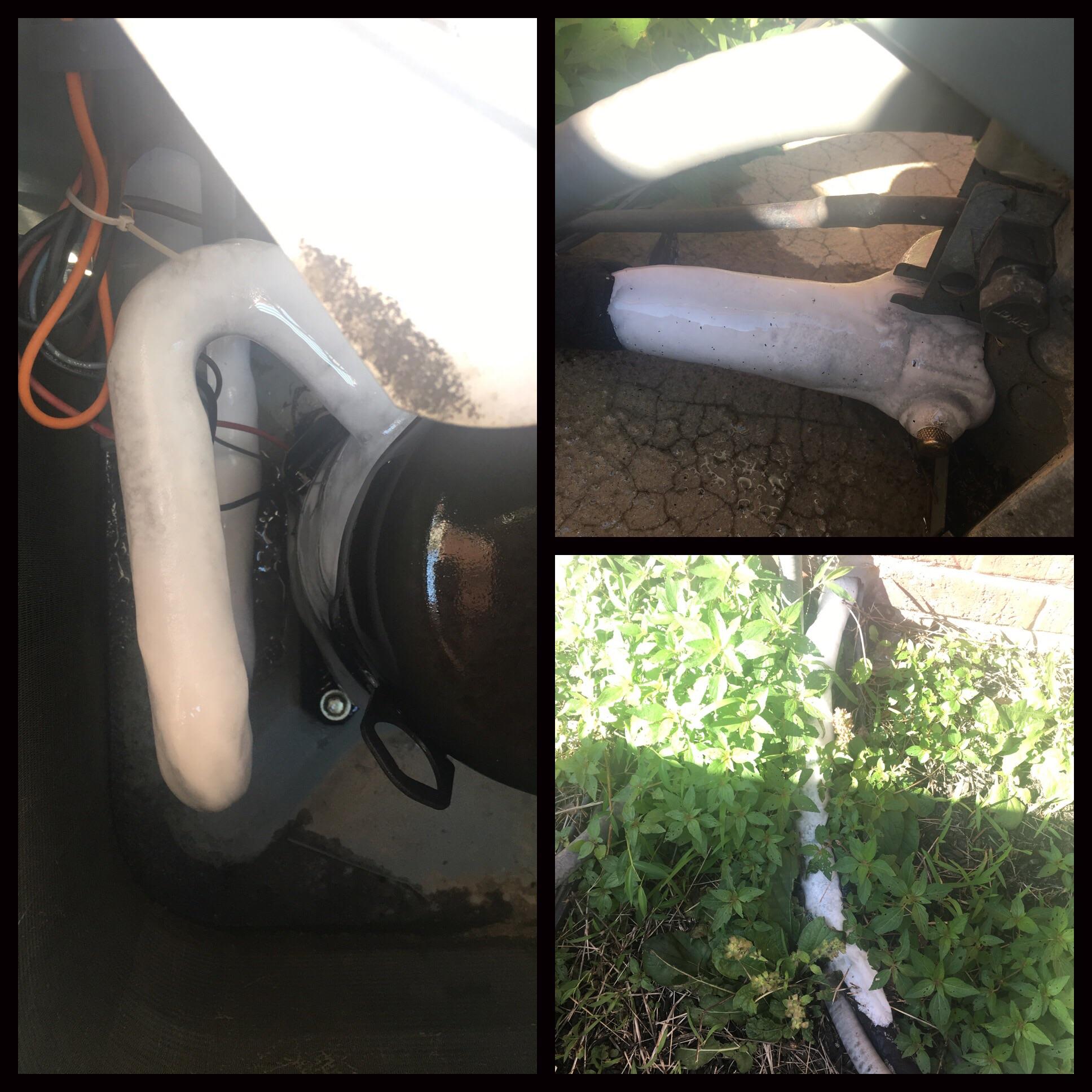 Air conditioning unit pipes froze outside in 90 degree weather r