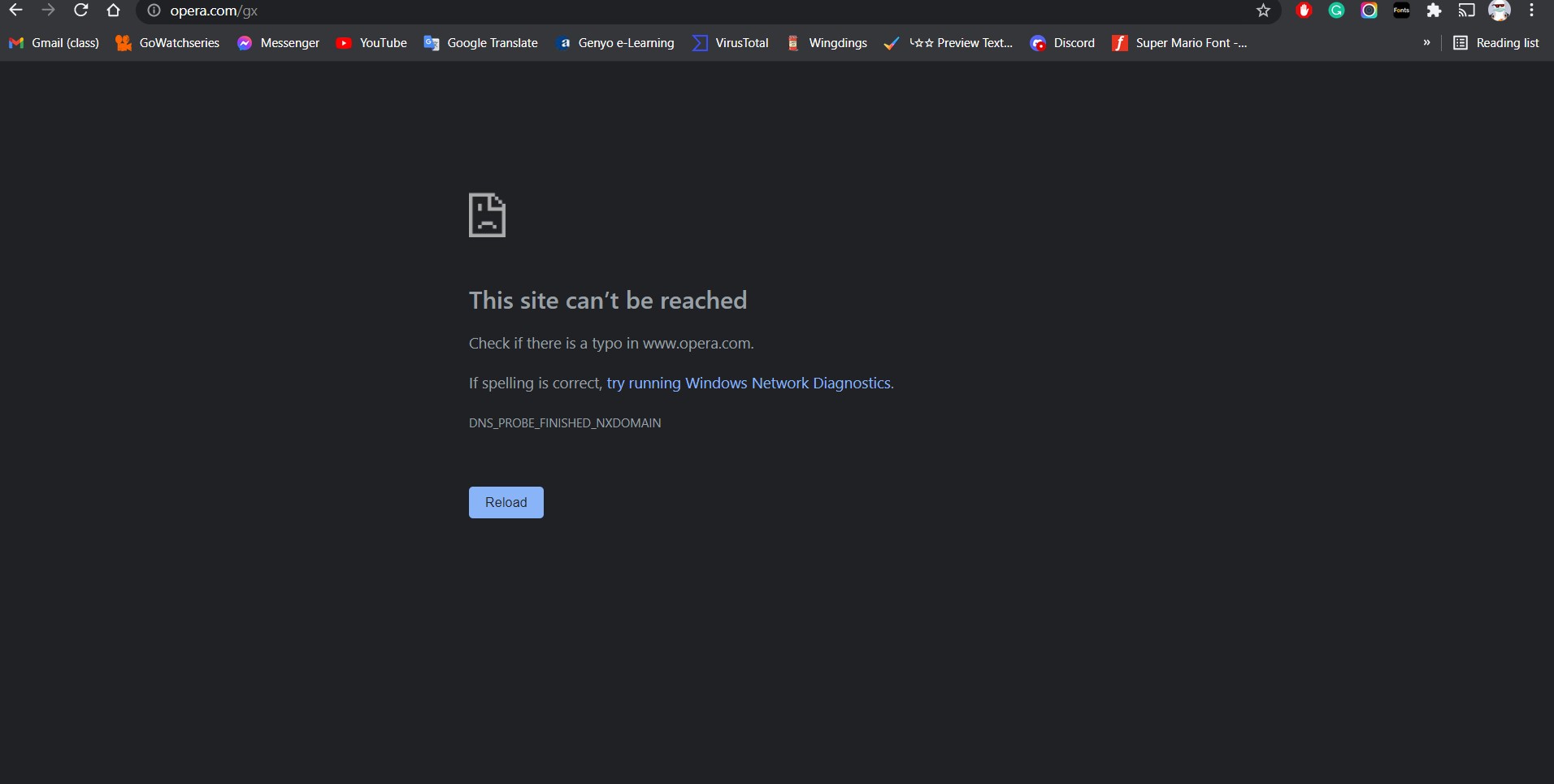Opera gx twitch not working