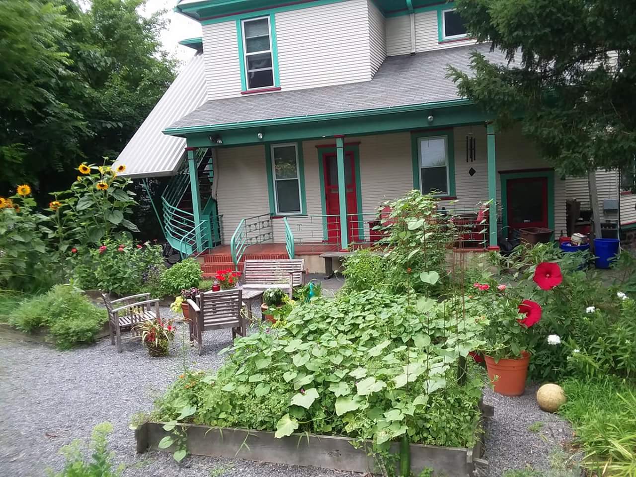 The garden at the Airbnb I'm staying at. r/CozyPlaces