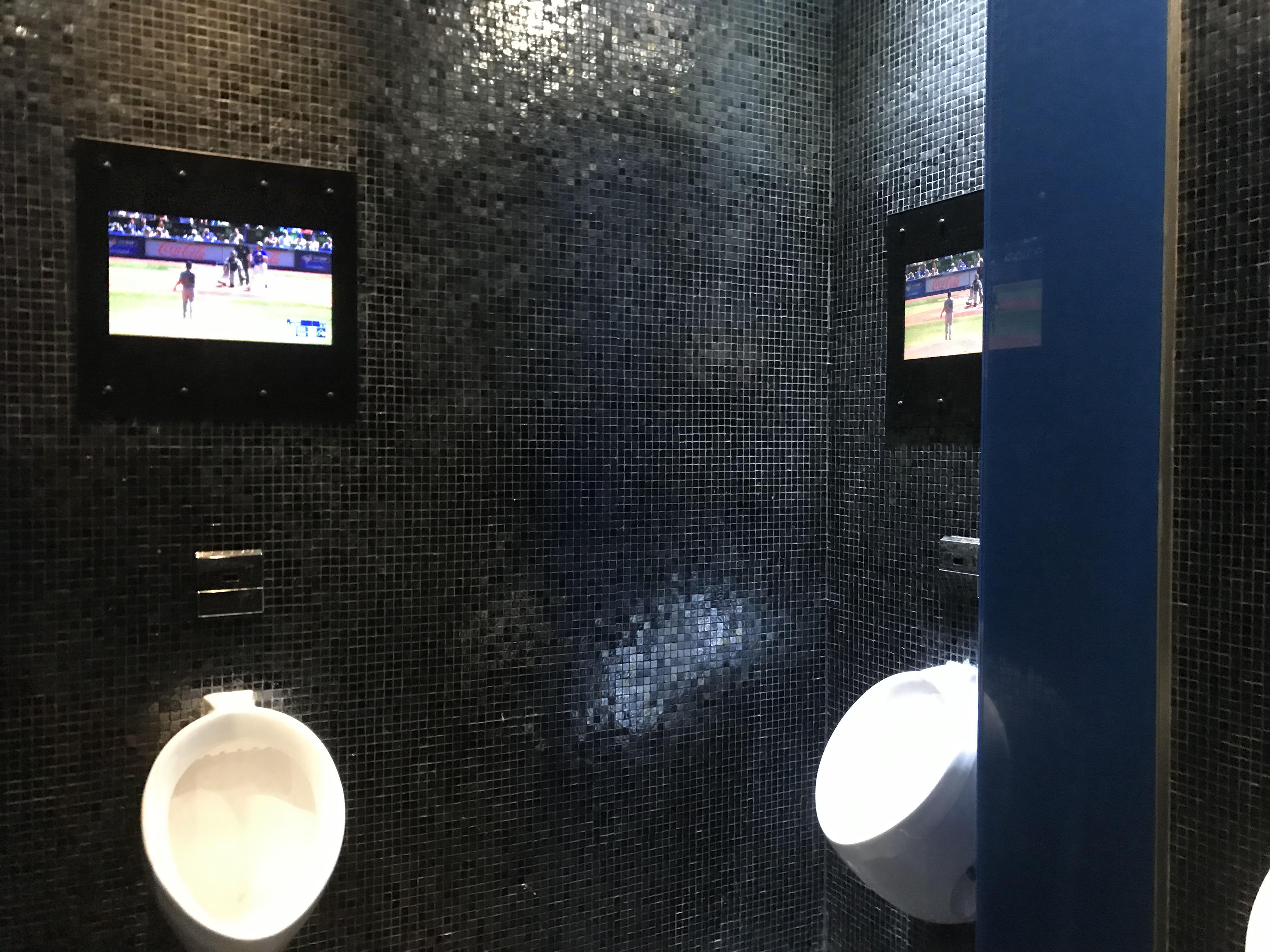 bathroom with individual TV’s r/ofcoursethatsathing