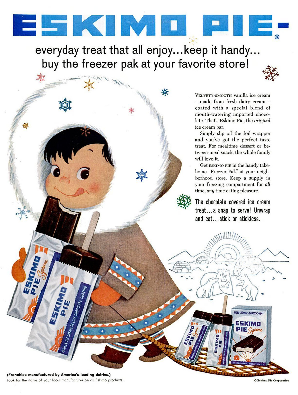 "Eskimo Pie", Interesting fine print "Franchise manufactured by
