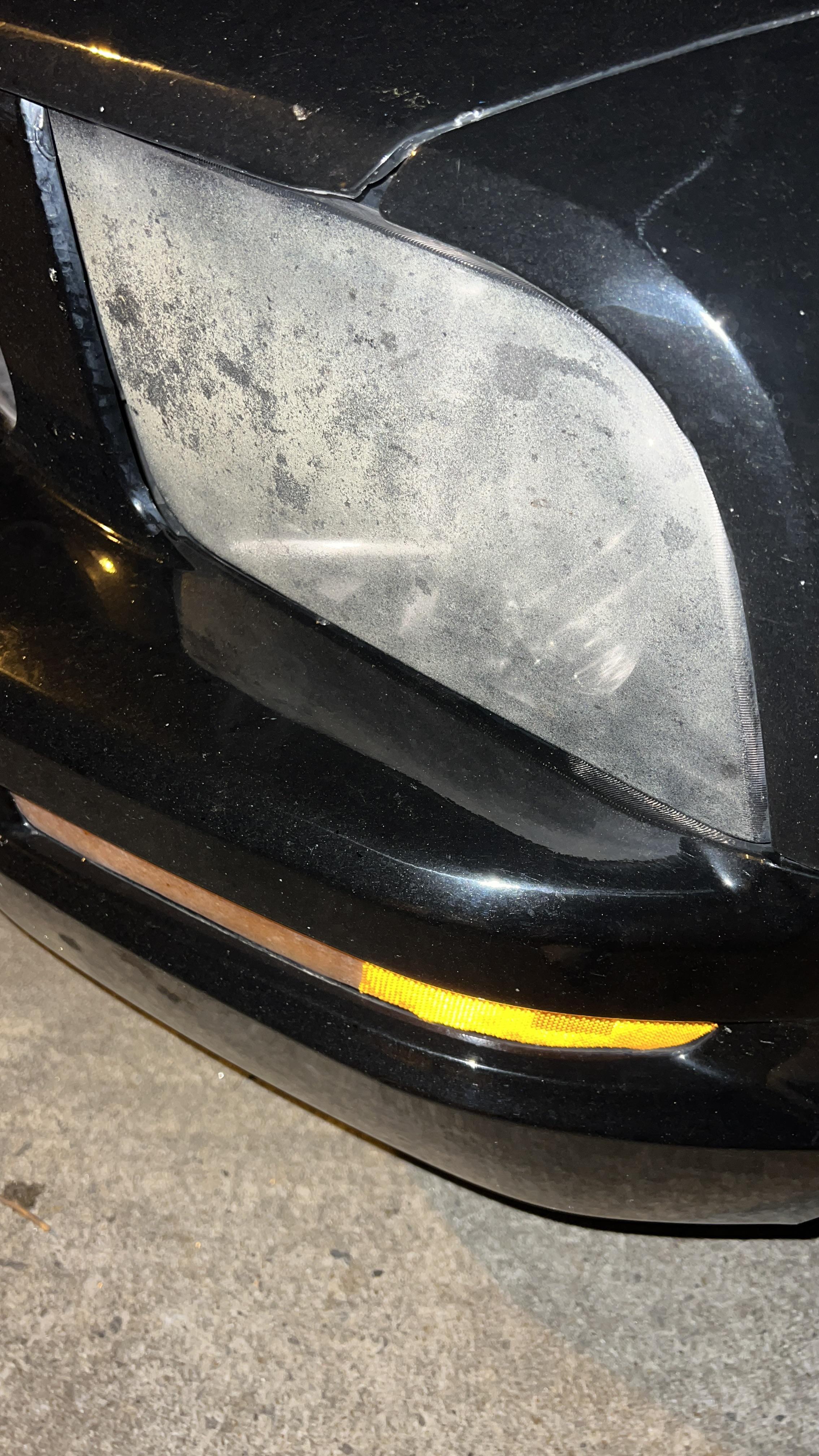 Headlights are coarse to touch. can barely see at night. what would be