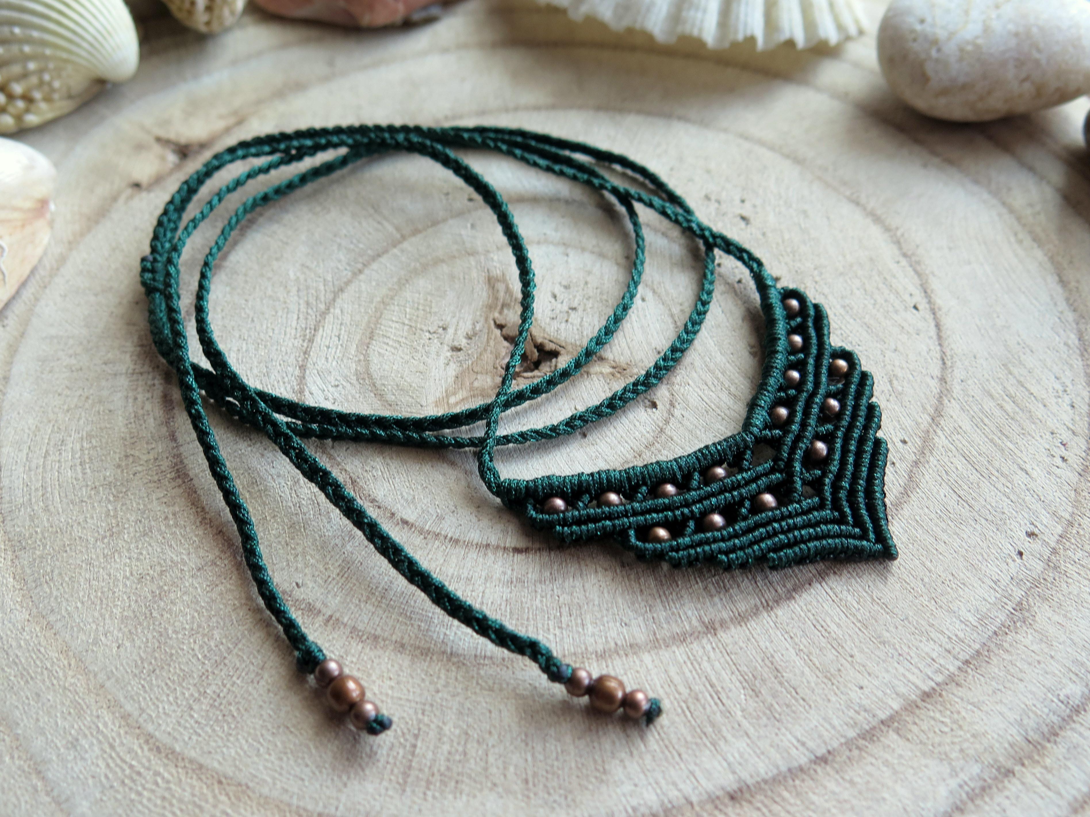My new micromacrame necklace, I really like this combination of dark