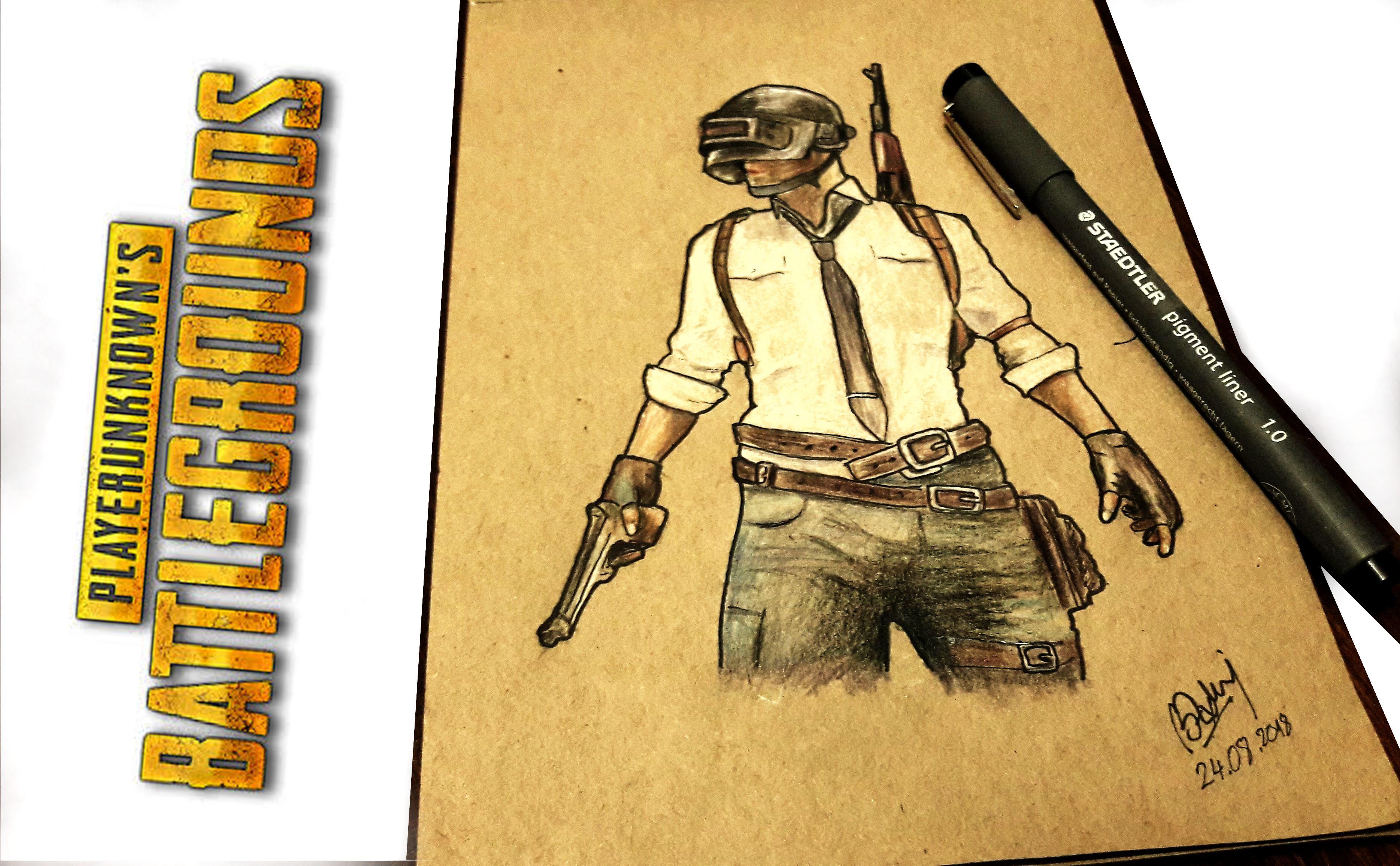 Pubg Main Character Drawing Watch Till The End Like Share