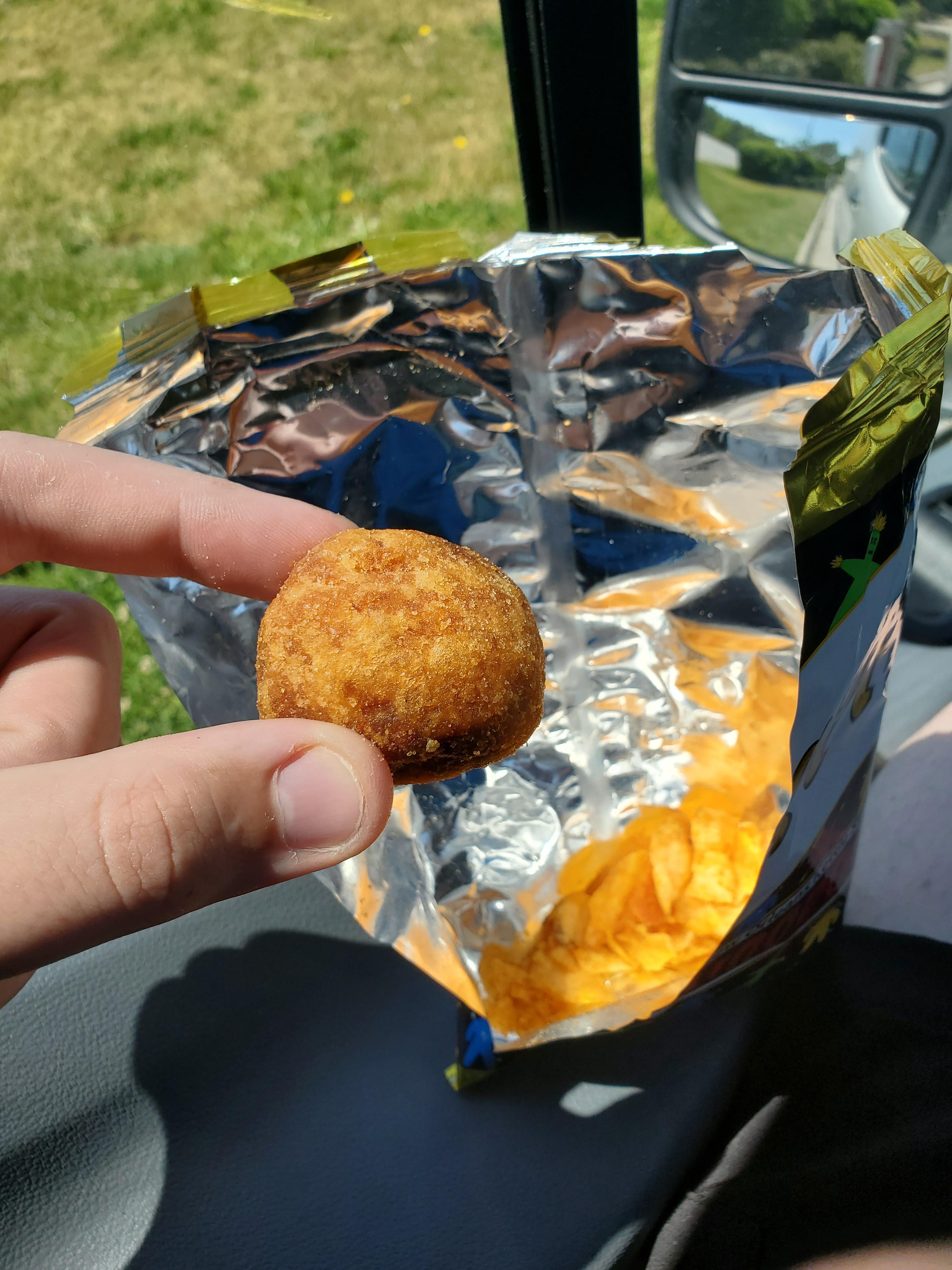 My bag of potato chips had a whole fried potato inside. r