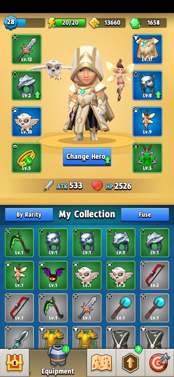 This is my Character setup r/Archero