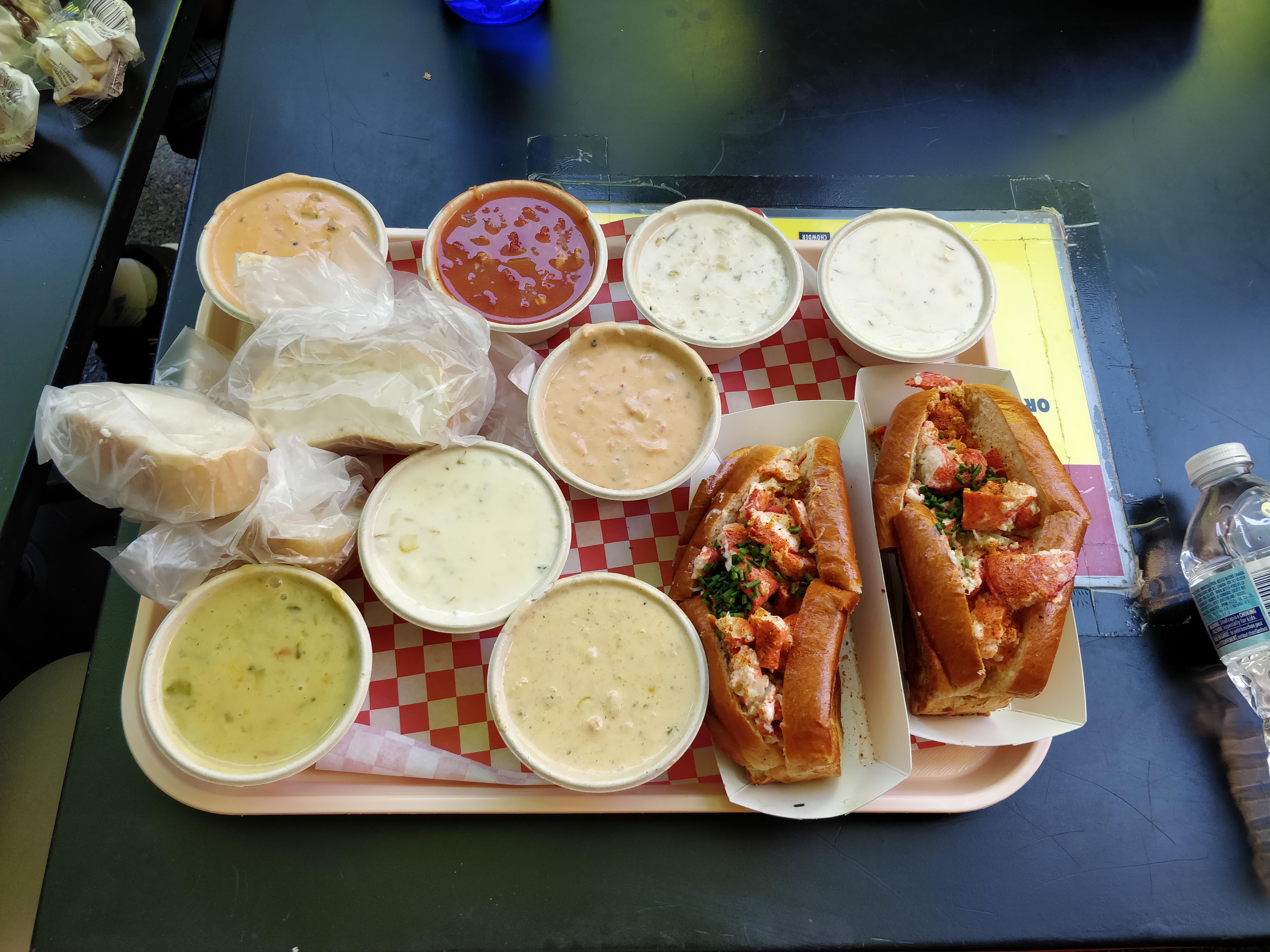 [I ate] 8 different types of chowder and 2 lobster rolls at Pike Place