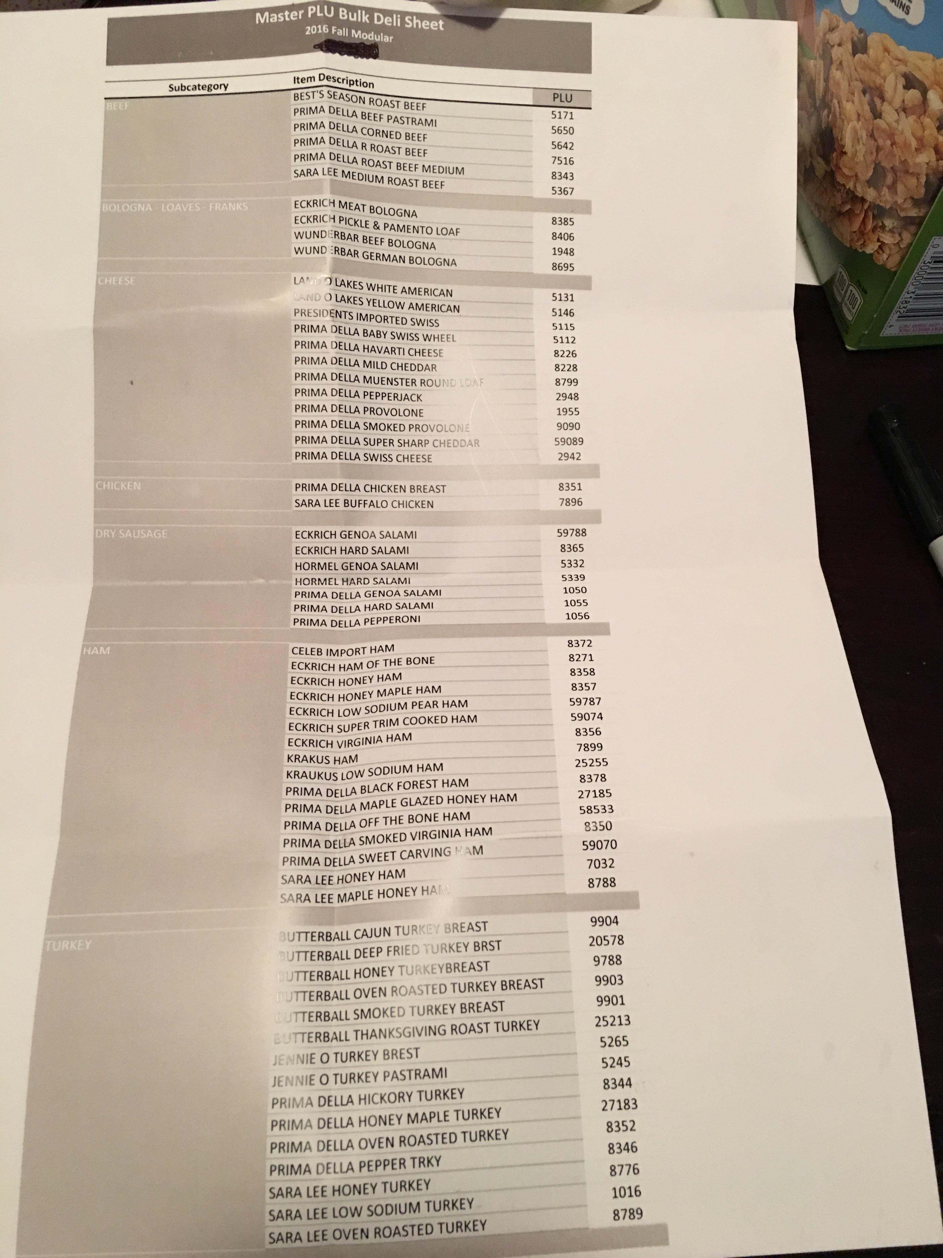 Walmart Deli Menu And Prices