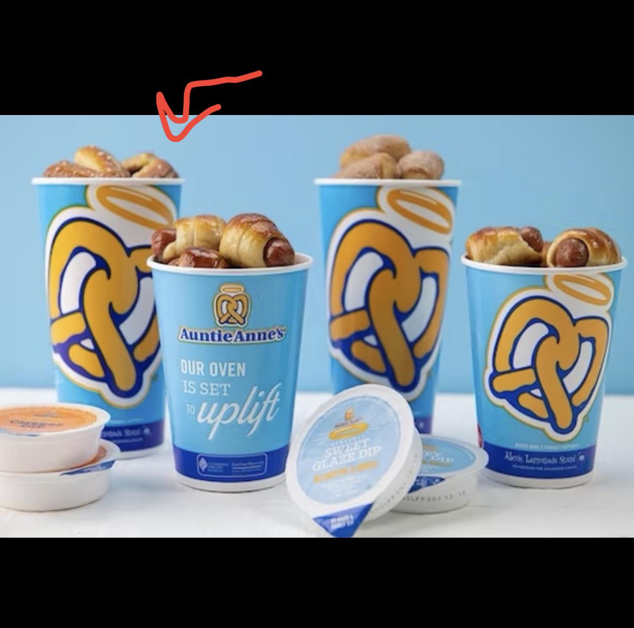 Calories in cup of Auntie Anne's Pretzel Bites cup? (390 for 16oz of