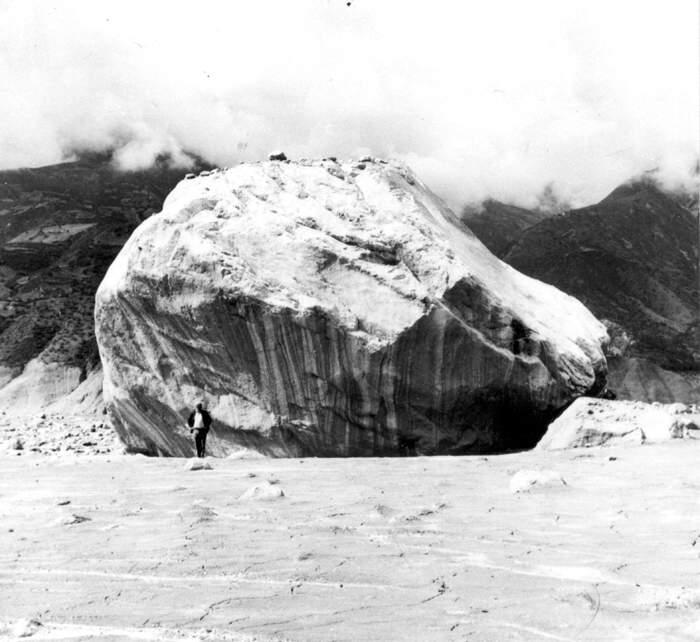 One of the debris boulders from the aftermath of the 1970 Huascarán