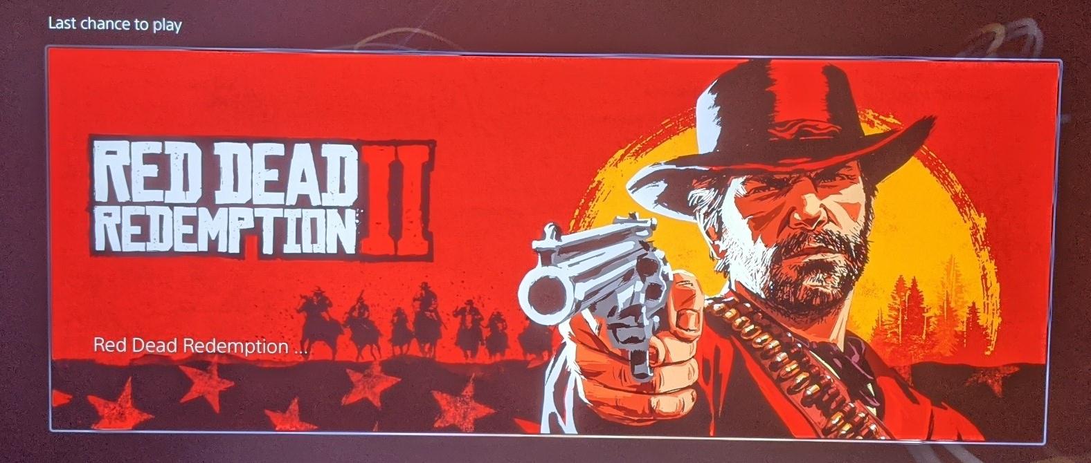 is rdr2 leaving PSNow soon ? r/PSNow