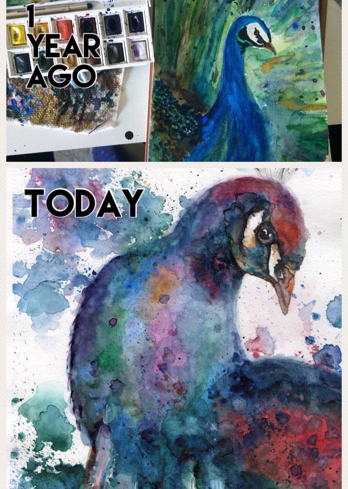 My improvement after one year of painting with watercolors r/painting