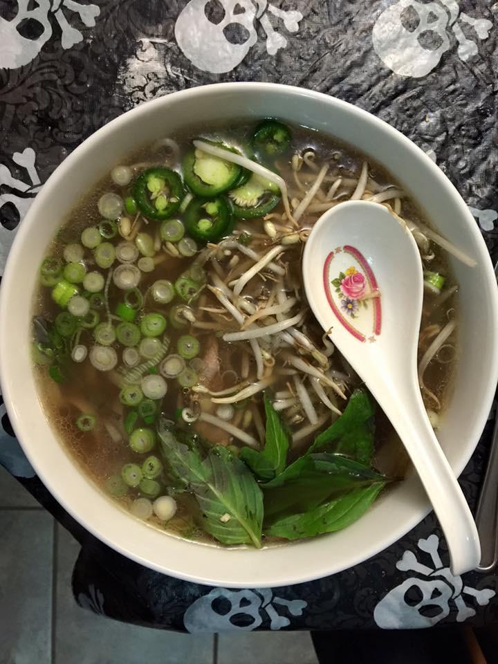 Home made. I like tons of bean sprouts and garnish! r/pho