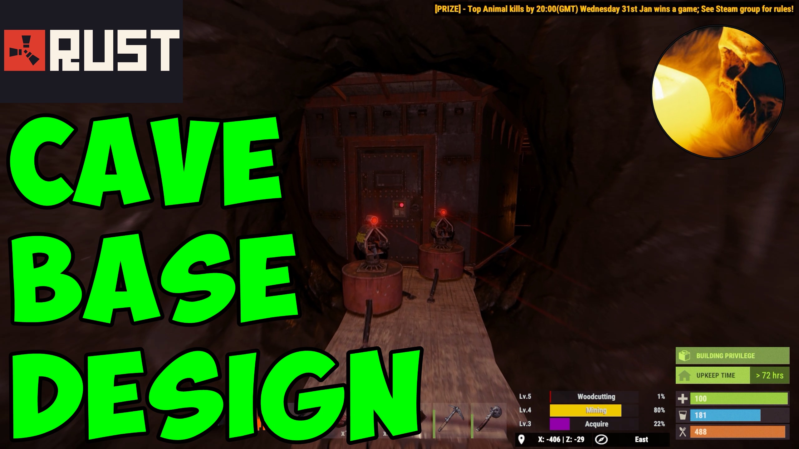 Rust cave base design Hidden Underground Safe / Strong armored cave