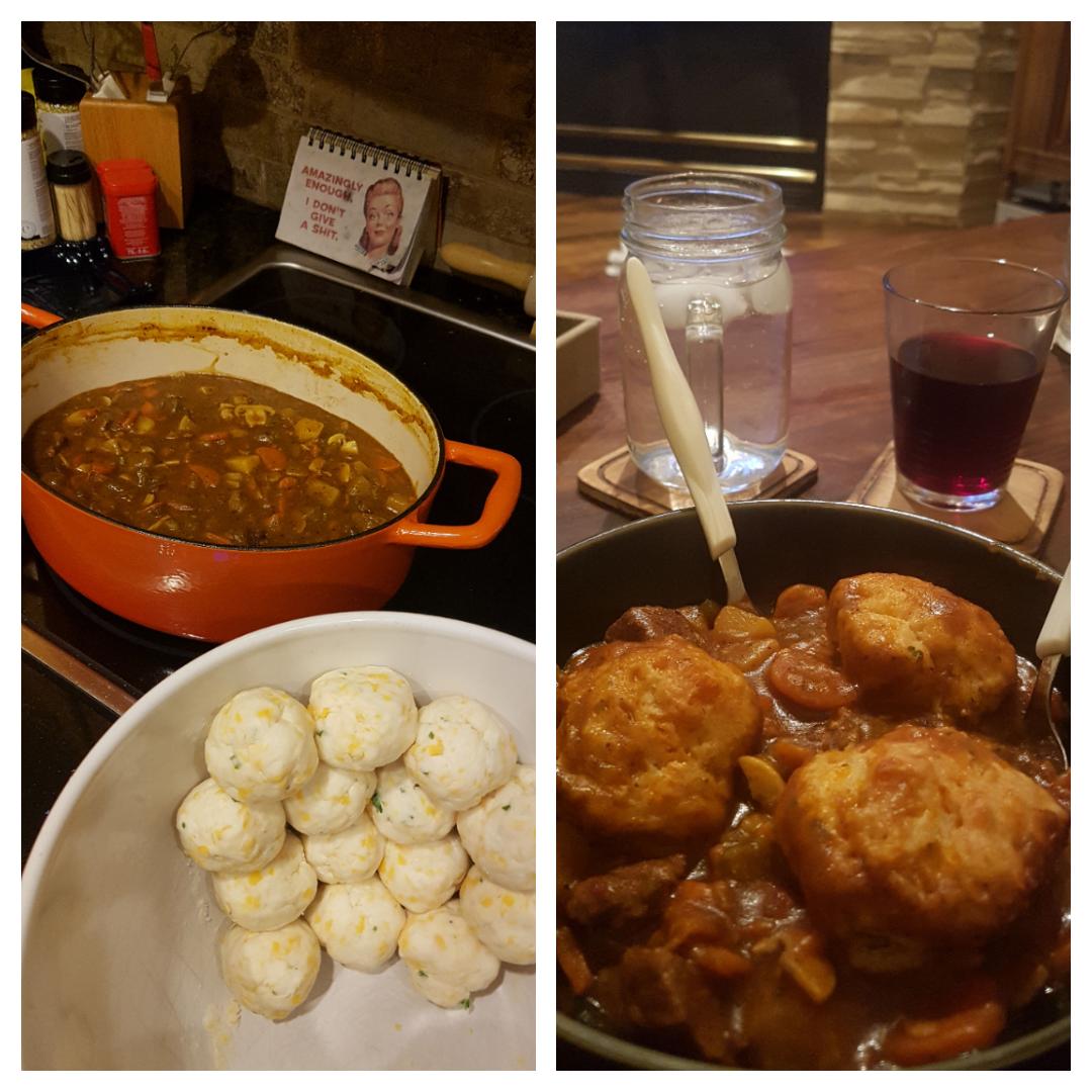 Guinness beef stew with cheddar herb dumplings [homemade] r/food