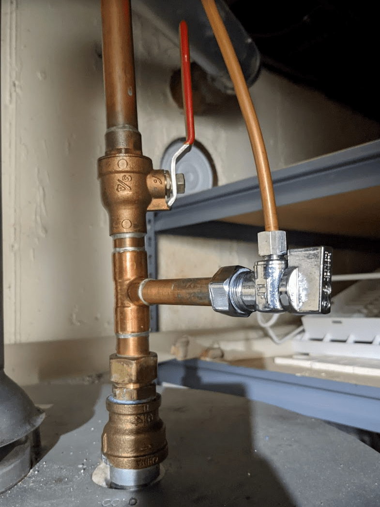 How can I tap into the water line connected to my water heater? Would