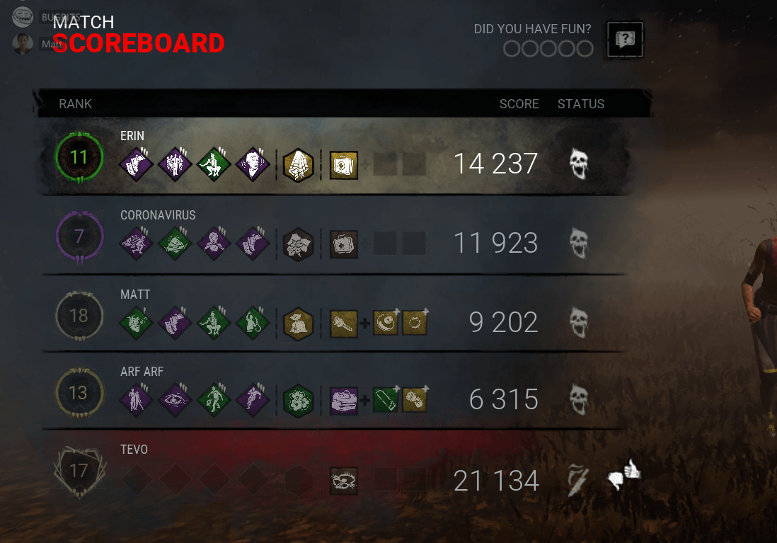 Hey guys, I just started playing DBD a month ago. We encountered a