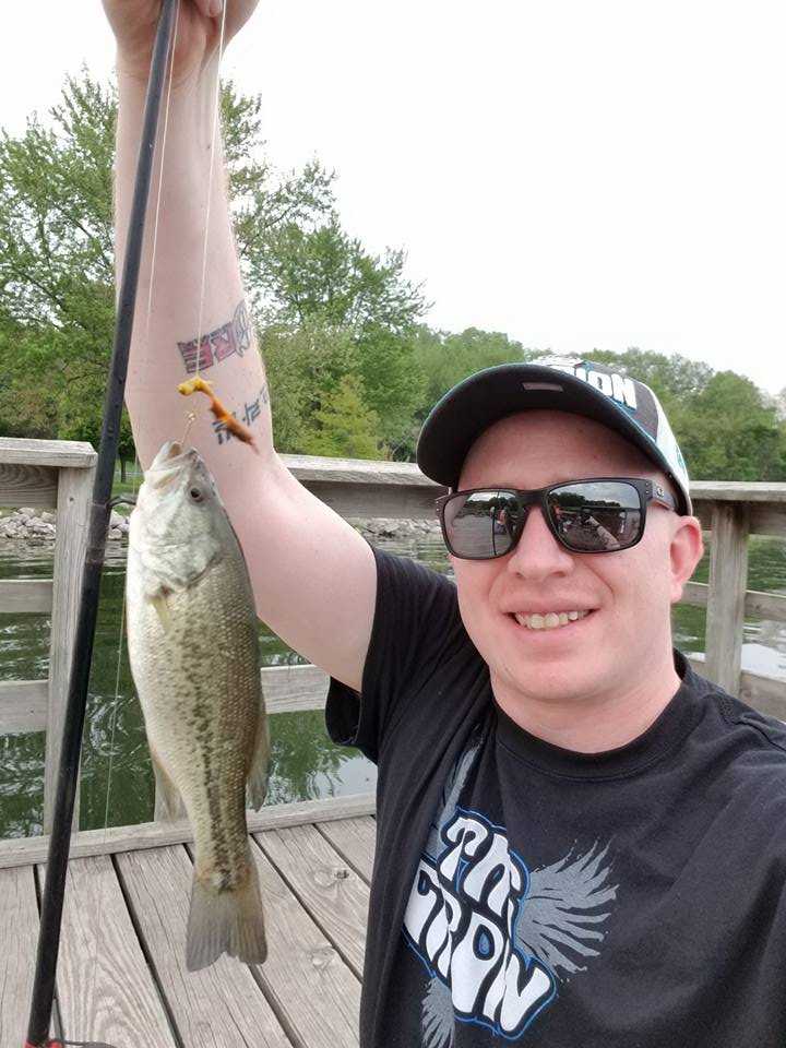 Caught my first Bass today! Lake MacBride near Cedar Rapids, Iowa r