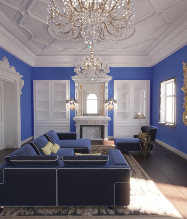 The blue salon. r/InteriorDesign
