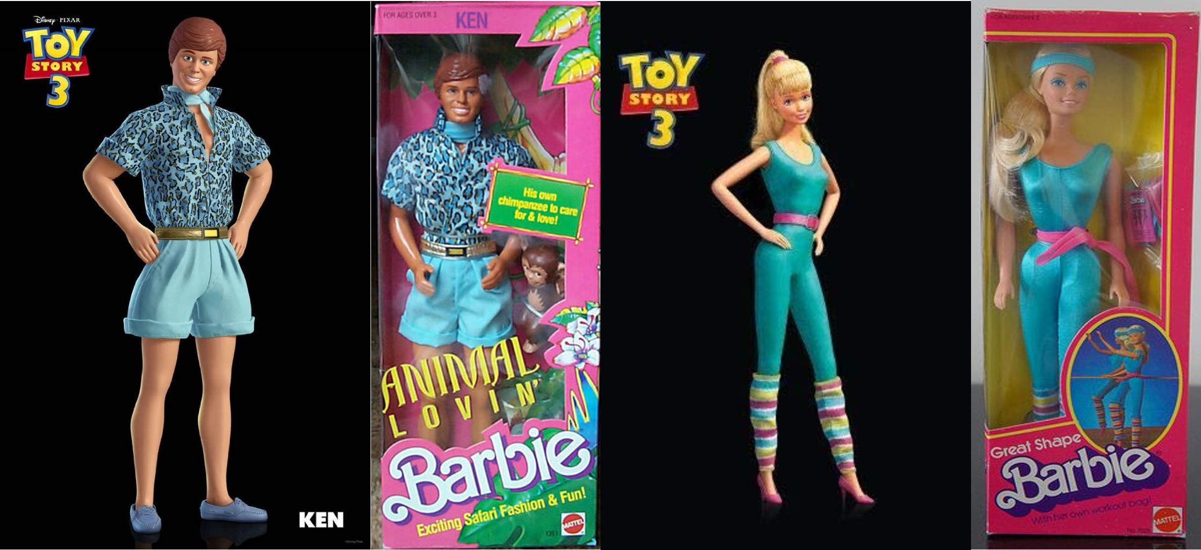 In Toy Story 3 (2010), Ken and Barbie’s designs are based on real life
