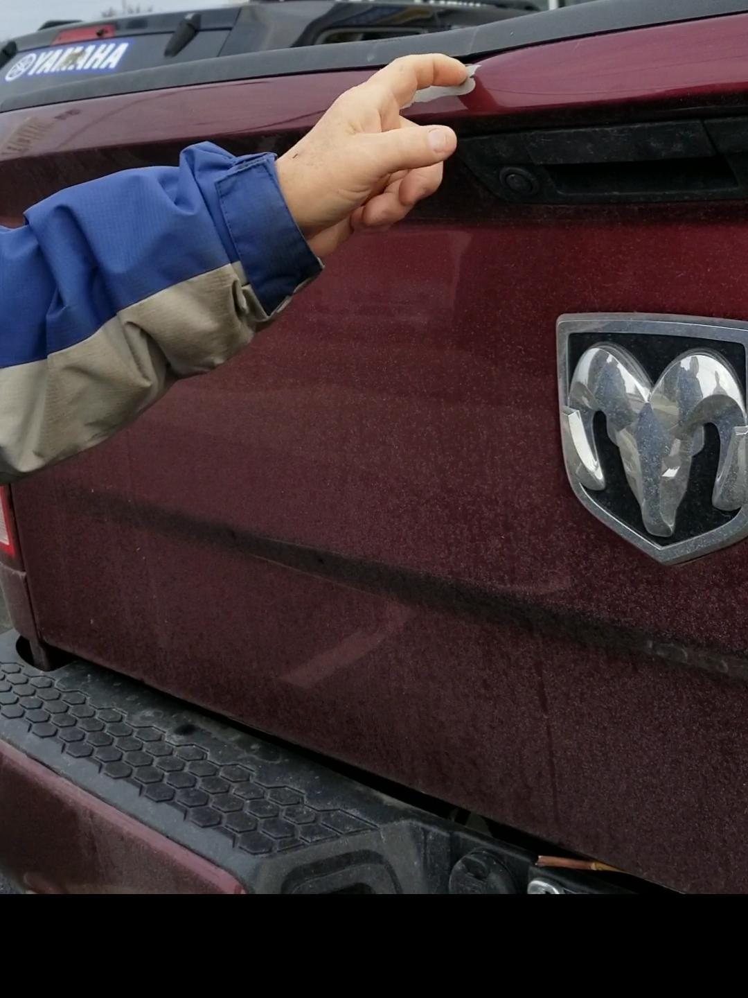 Customer backed into a pole. Tried to get the paint covered under