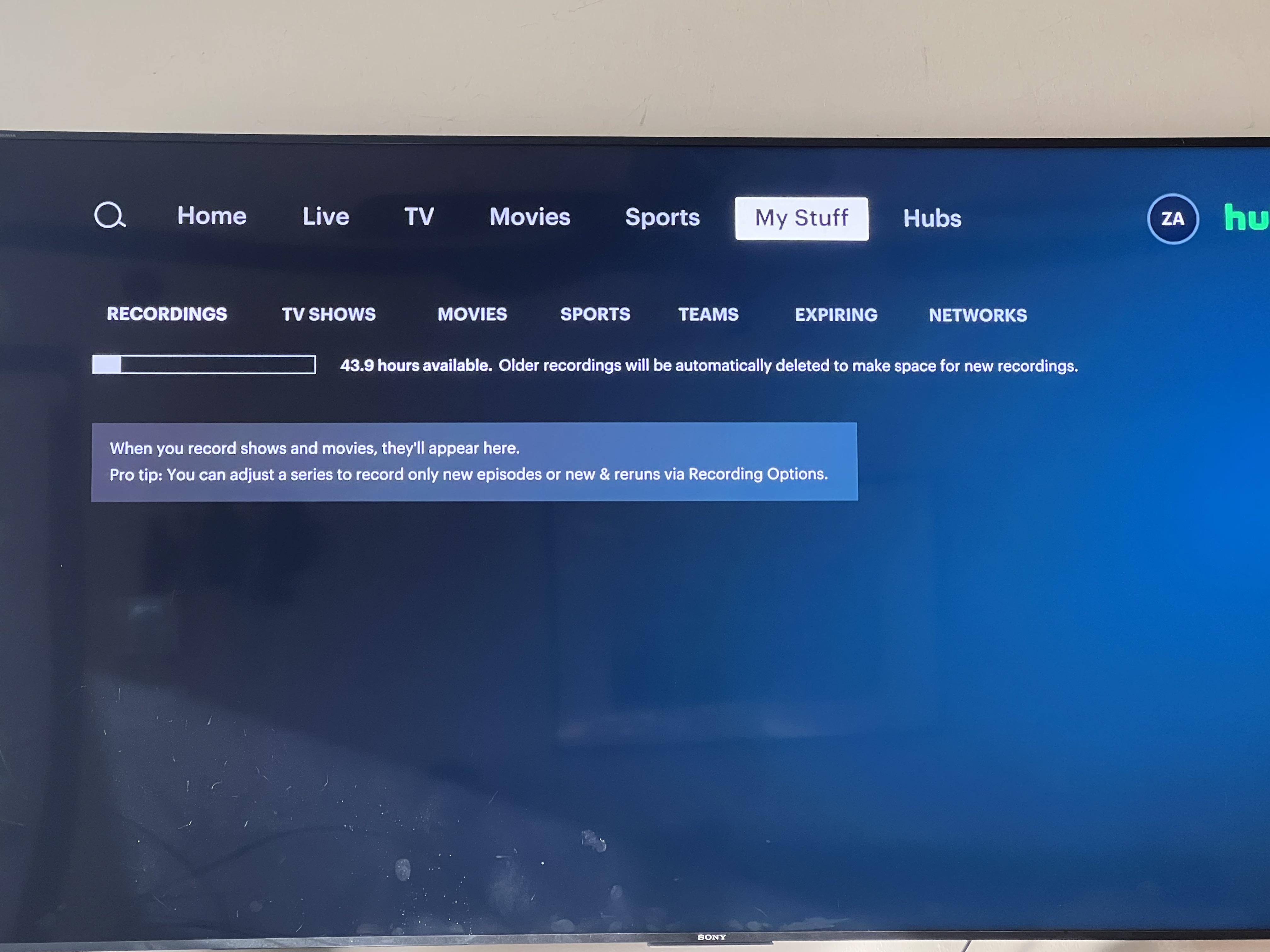 Why does Hulu give me back less recording hours than a recently deleted