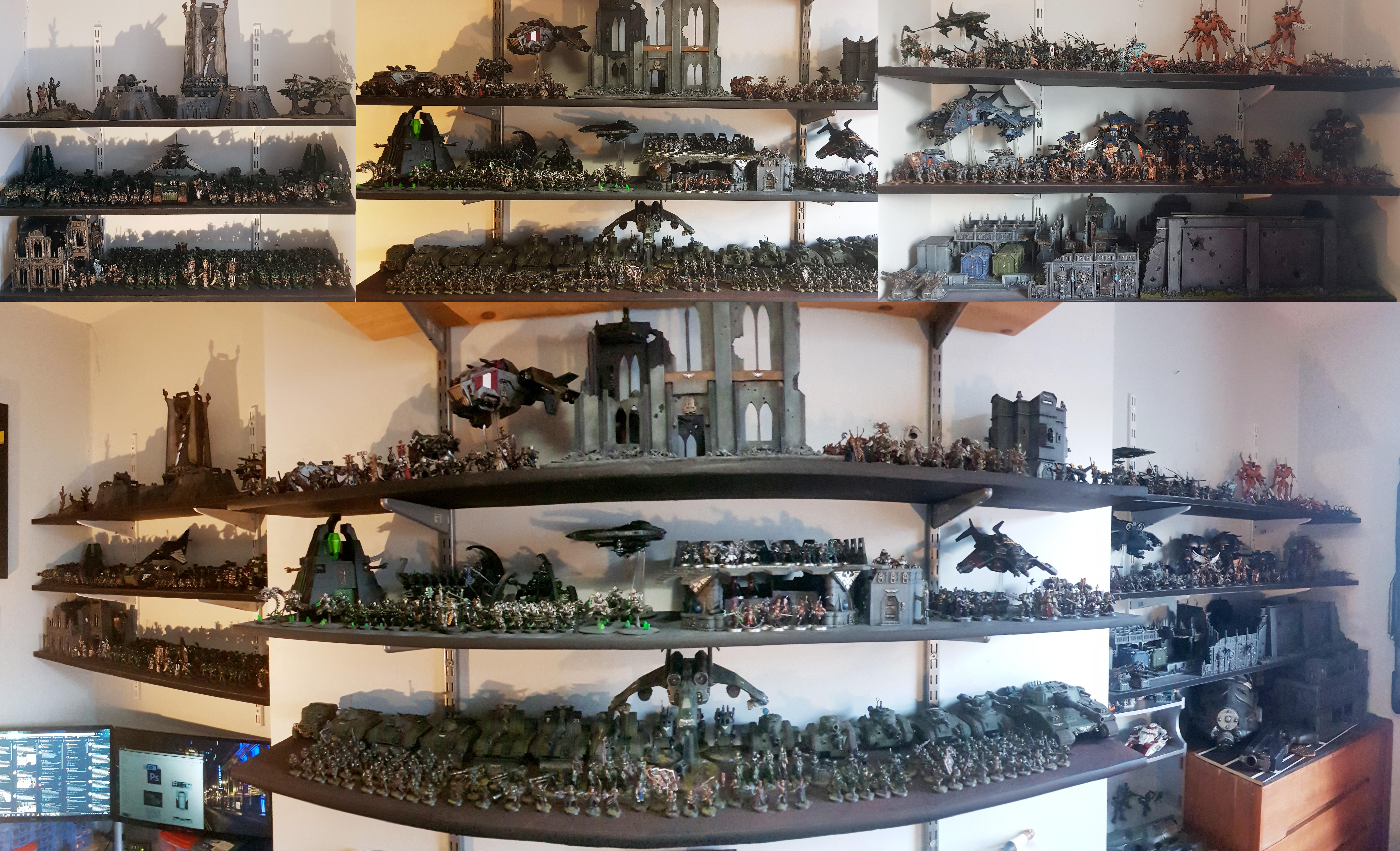 New Shelves for my 20 year old 40k Collection. Took some pics of the