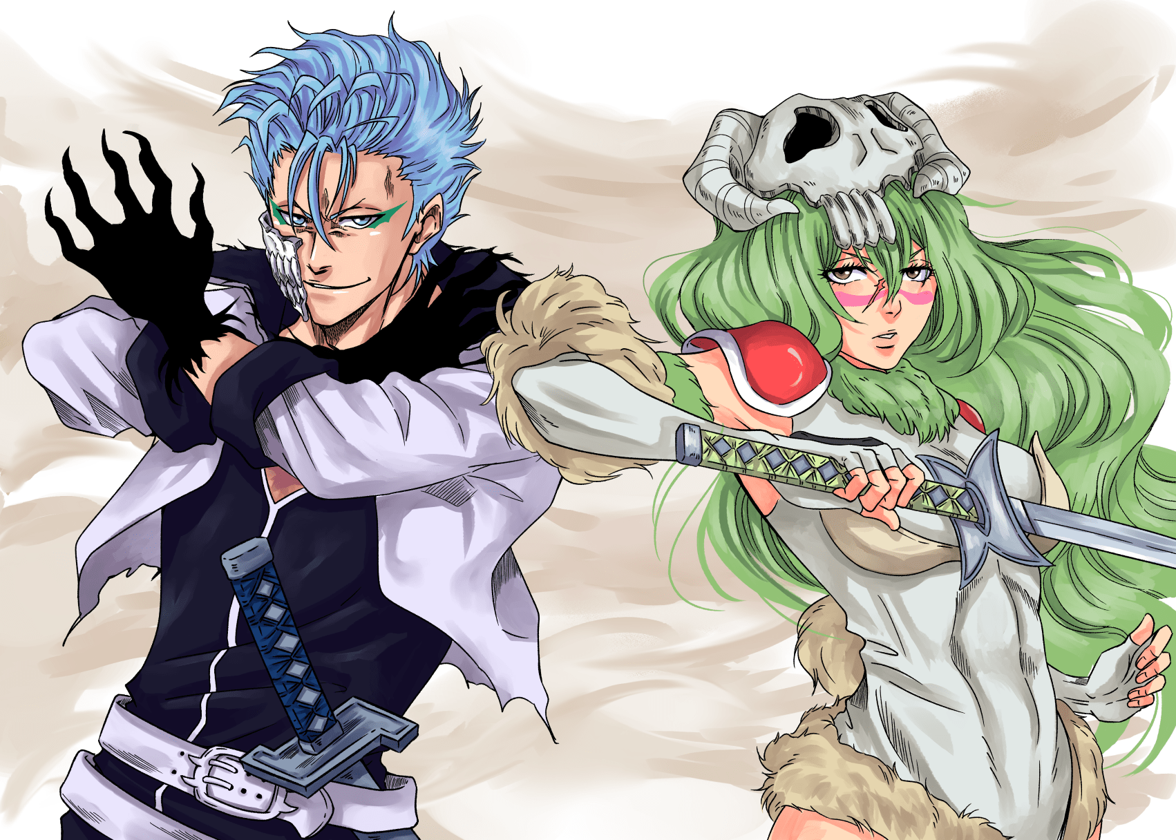 TYBW Grimmjow & Nel Fanart (I just love them so much lol) r/bleach