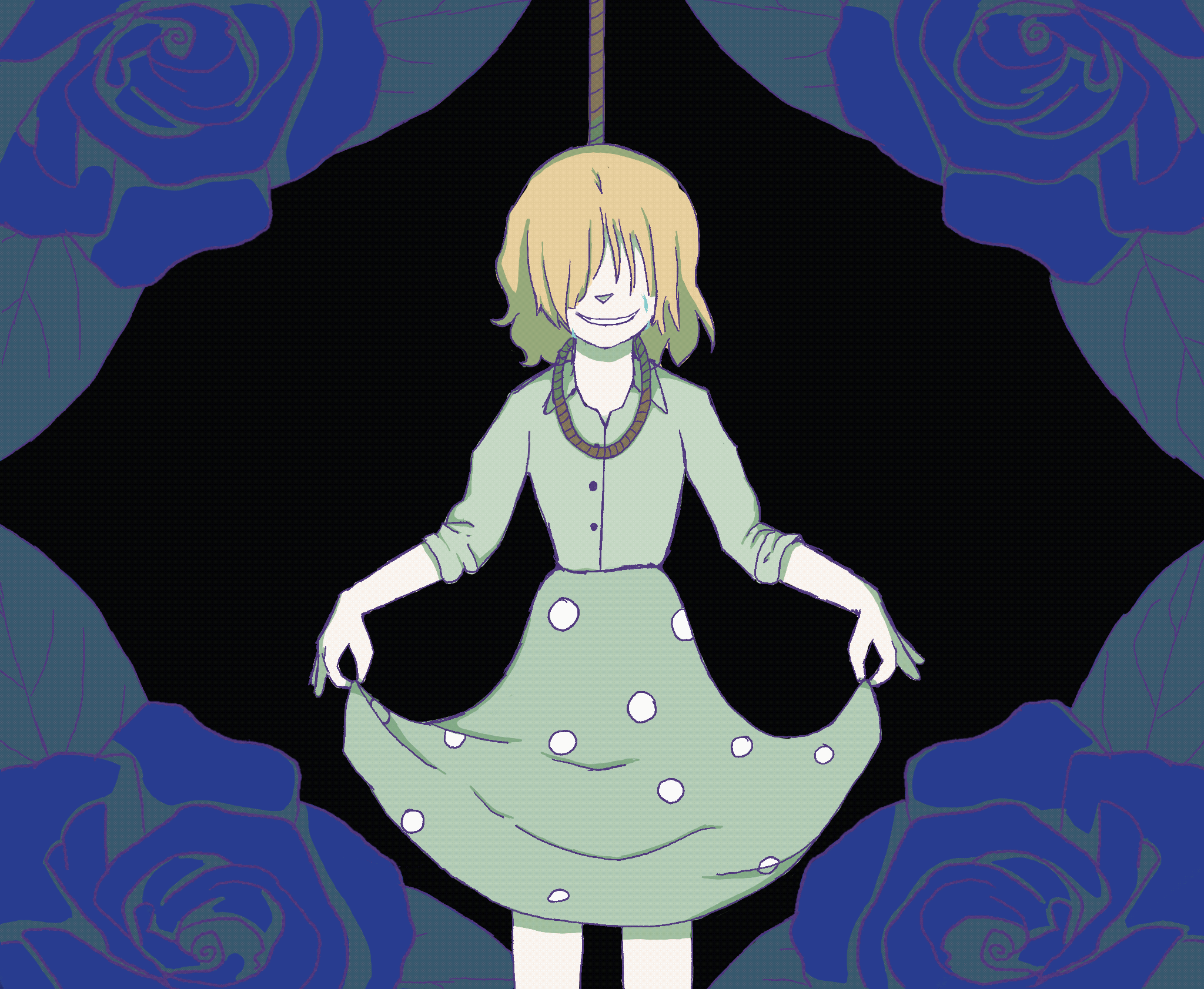 made some nancy art (cw noose, flashing colors on 2nd image) r/ghostandpals