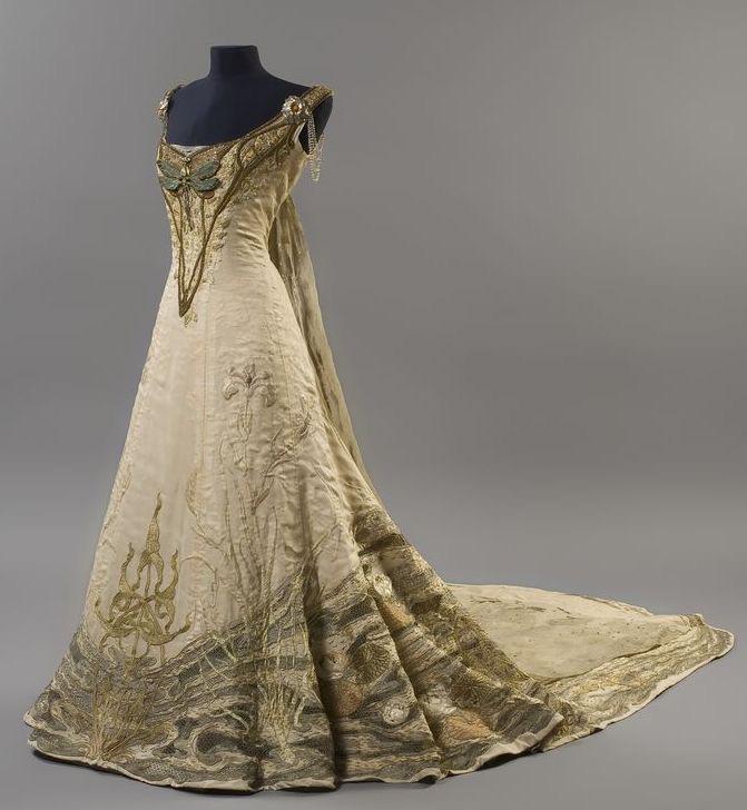 Art Nouveau Gown, c. 1900, designed by the French architect, painter