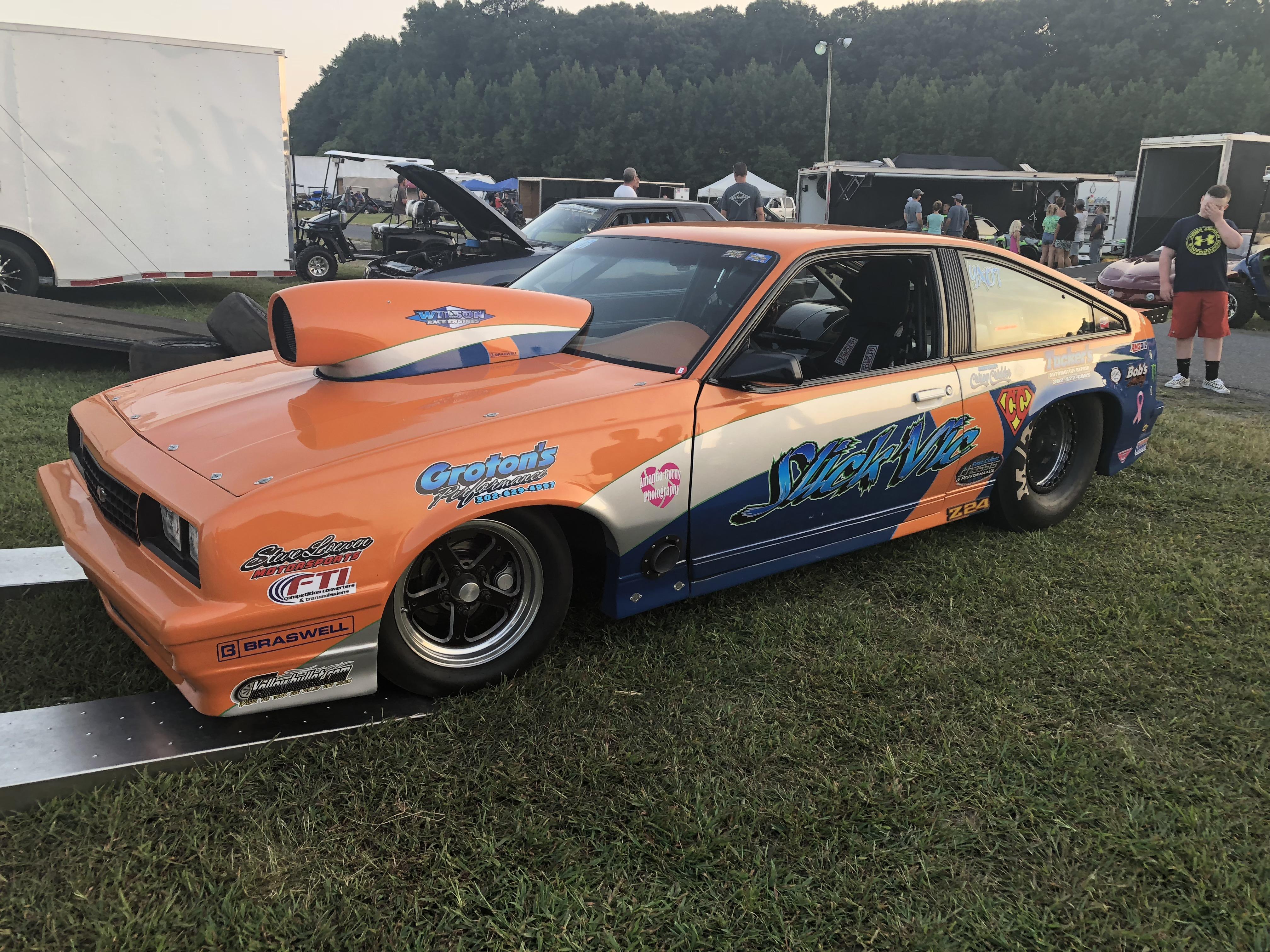 A 1st Gen Chevy Cavalier making some 6 second runs out in Delmar