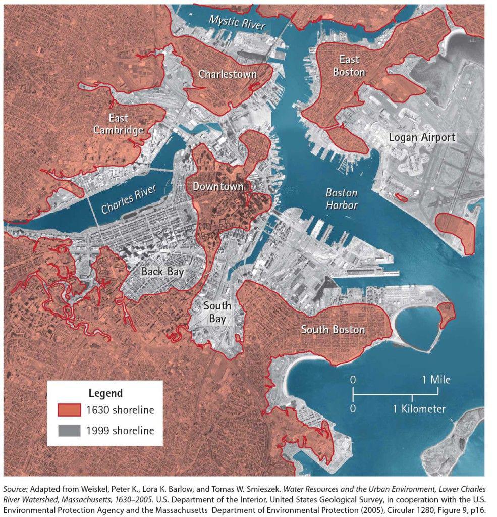 Land reclamation in Boston MapPorn
