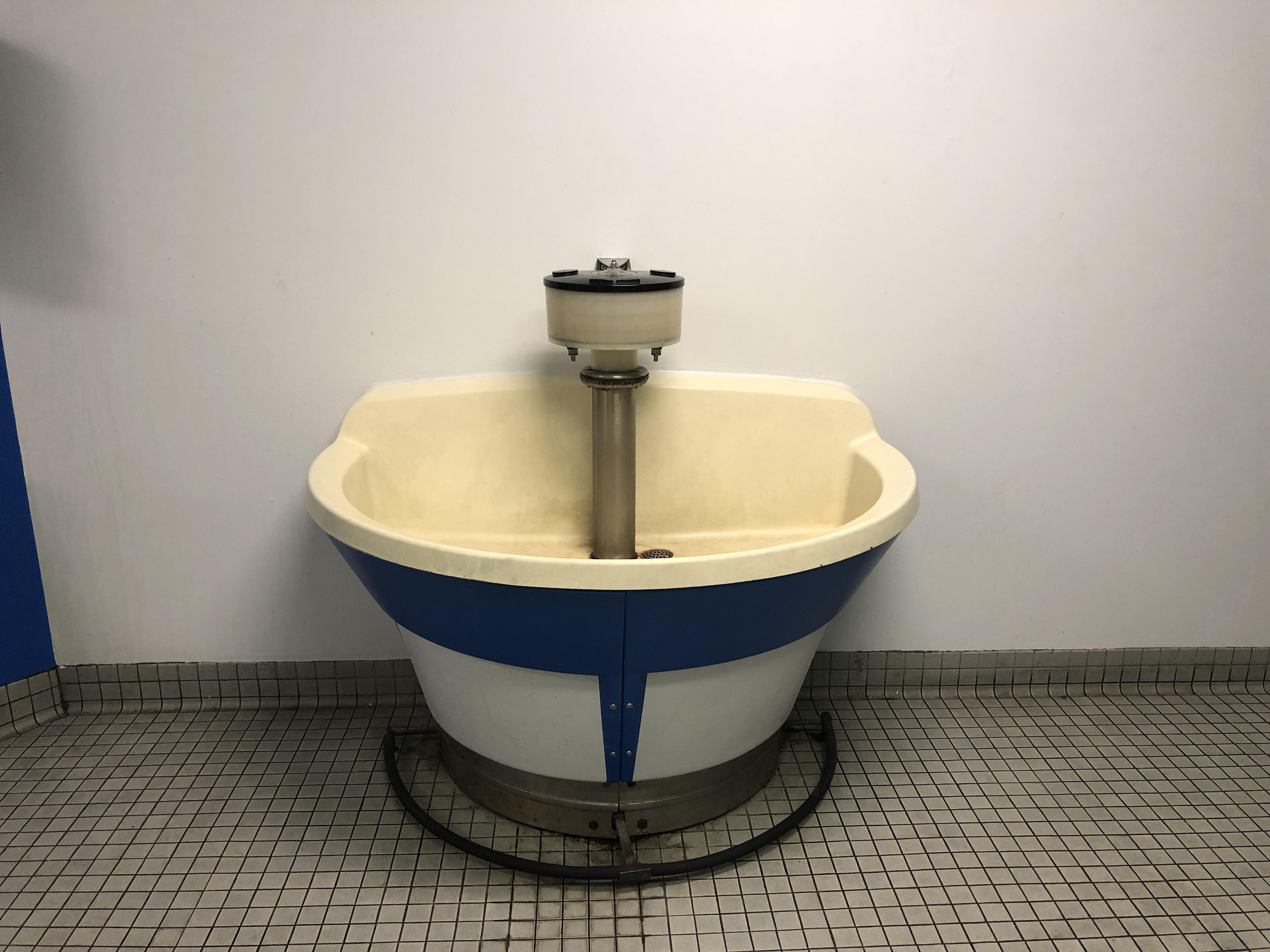 Found this in the bathroom at my new job it has one small drain at the