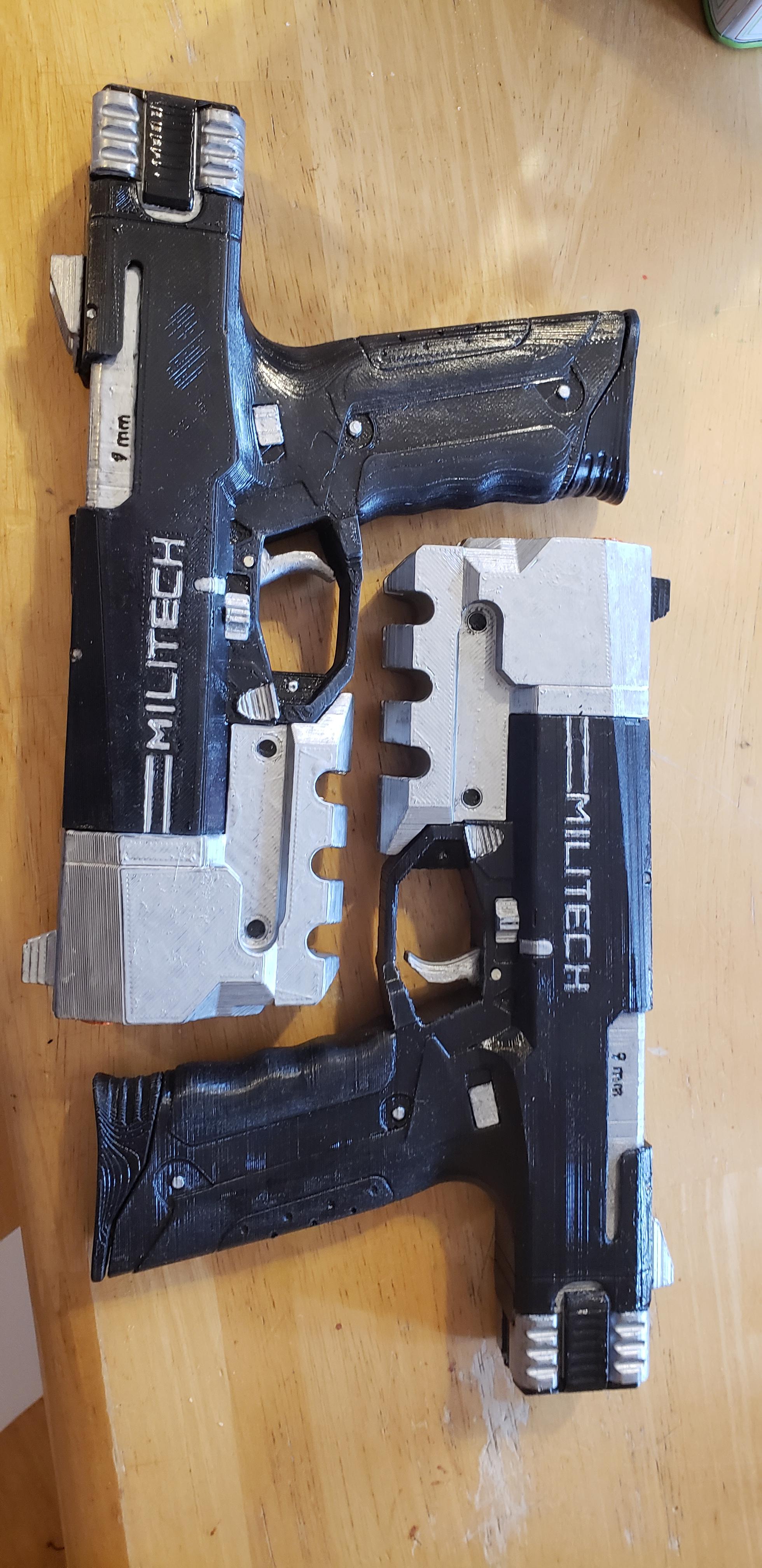 So were doing guns now? Here's my vindicator pistols from Cyberpunk