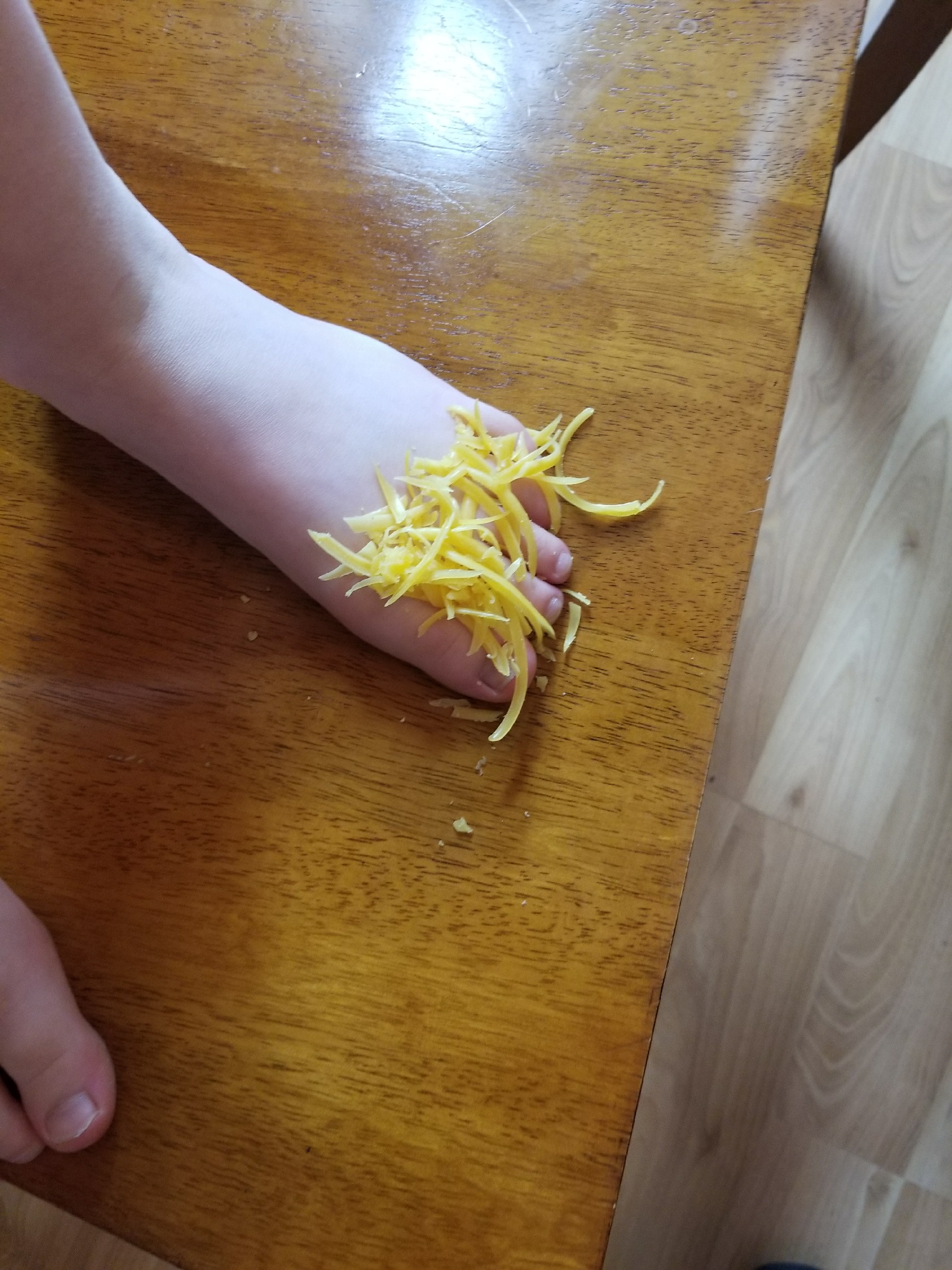 Husband texted me this picture of our daughter's foot with the caption