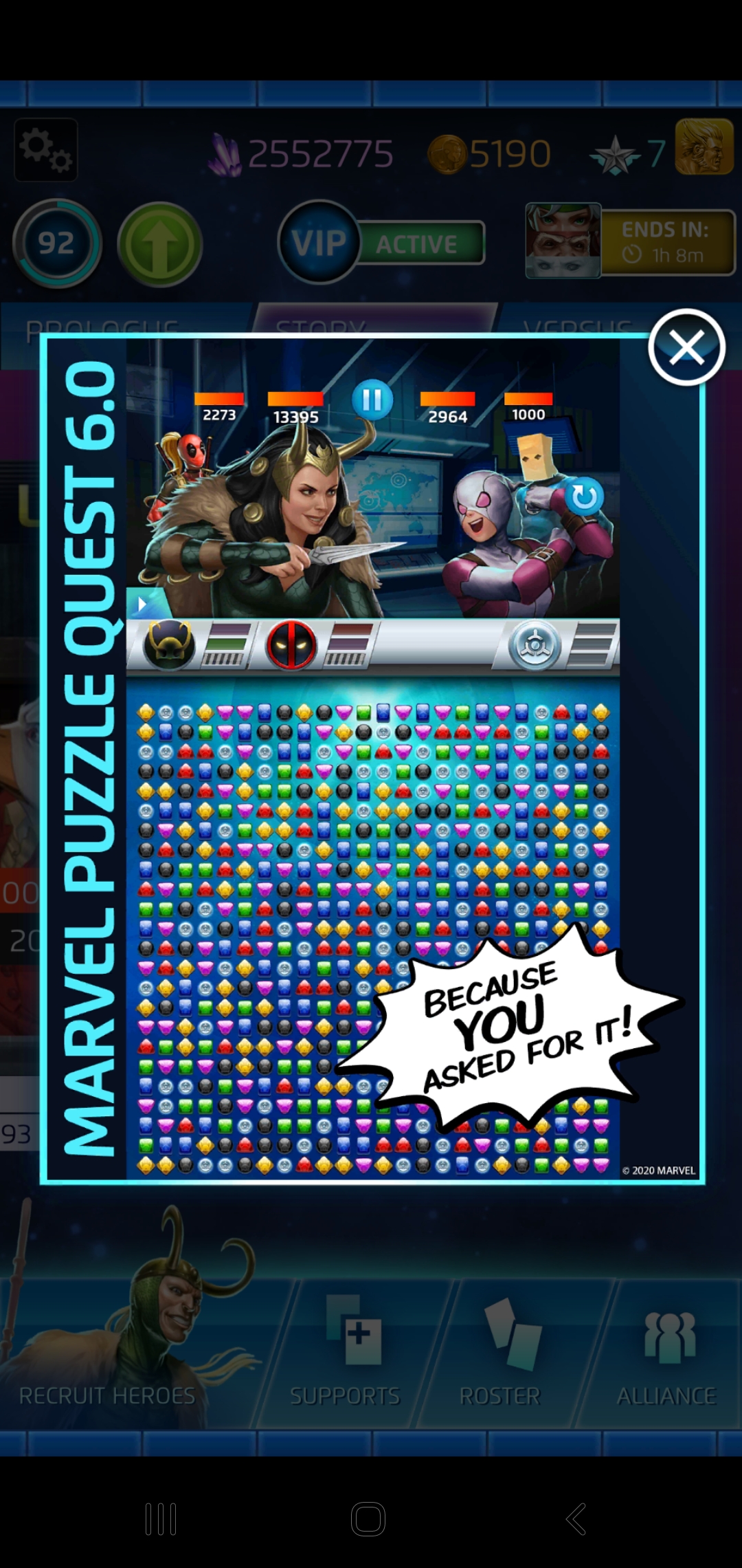 New game mode MarvelPuzzleQuest