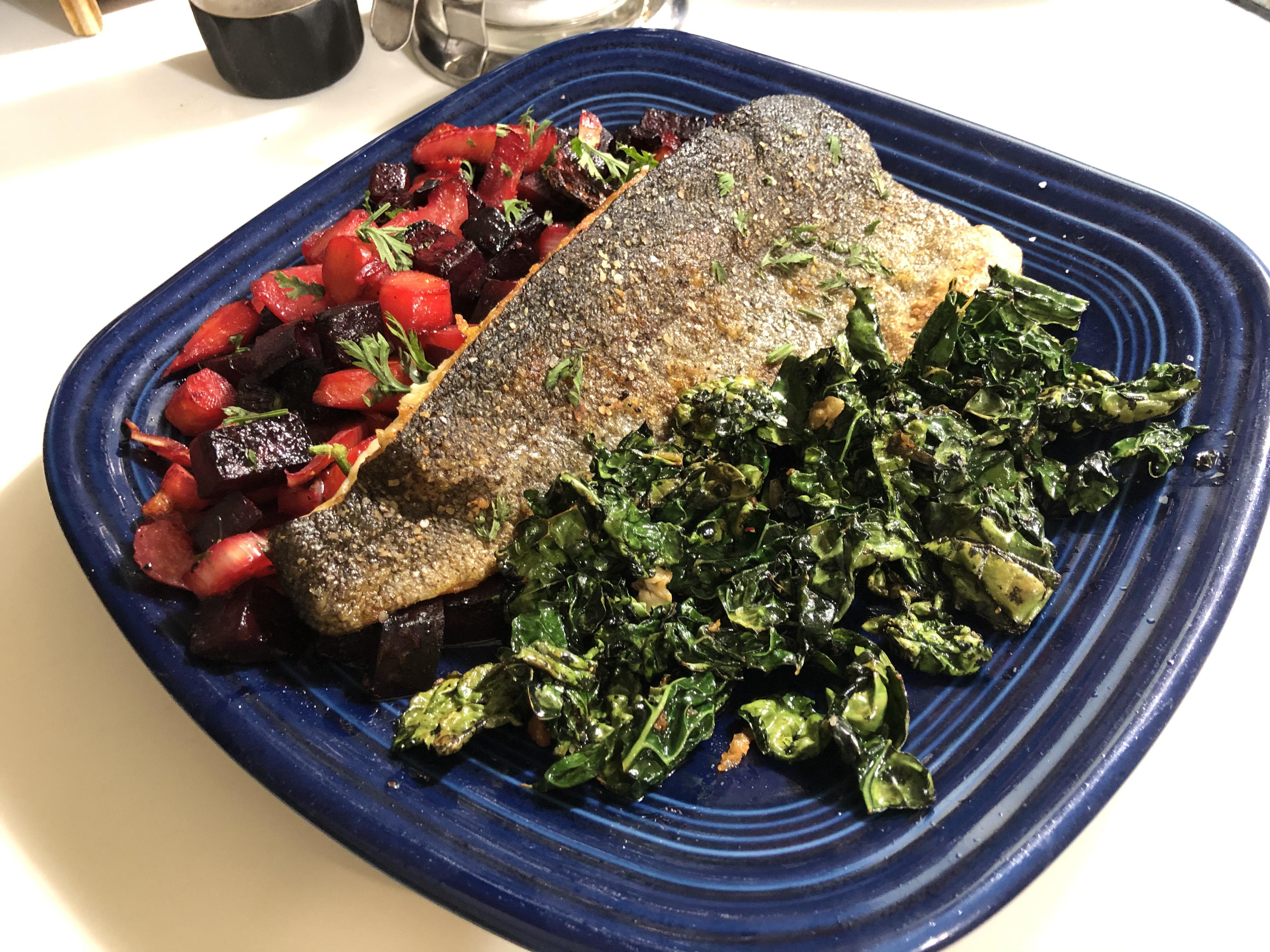 Rainbow trout with crispy skin, using Carla’s technique r/bon_appetit