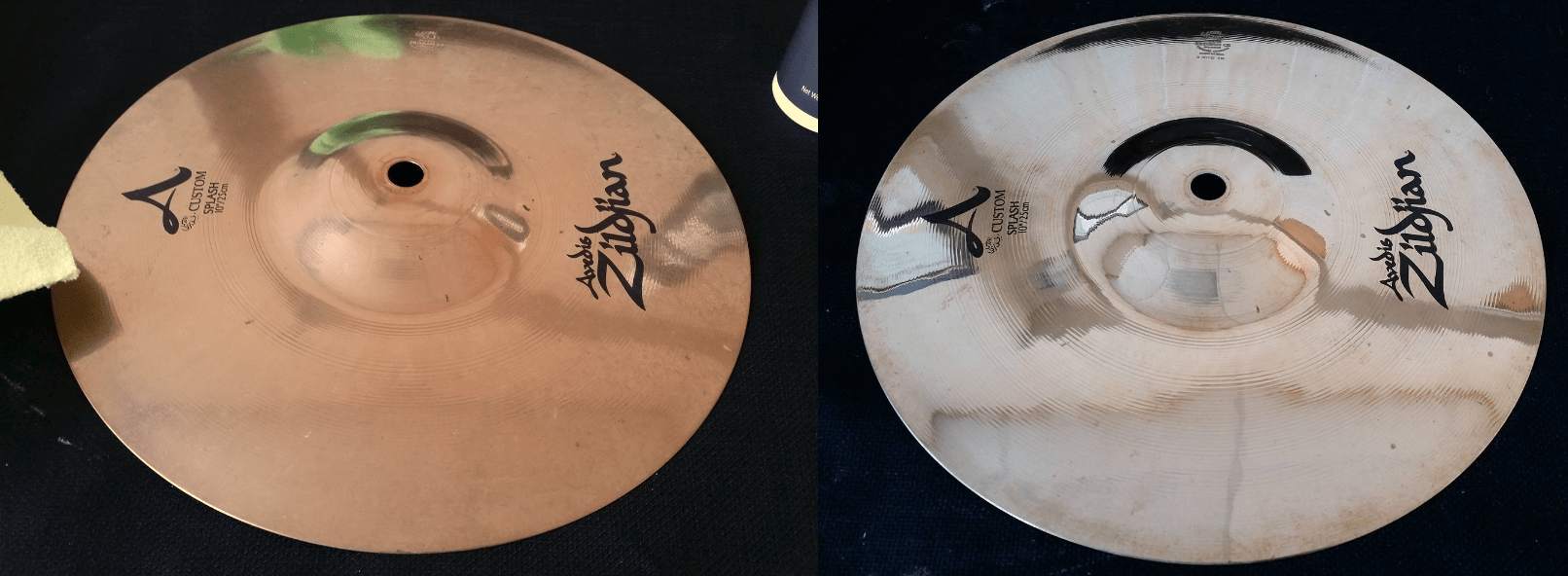 Zildjian A Custom Cymbal Polishing Before / After r/drums