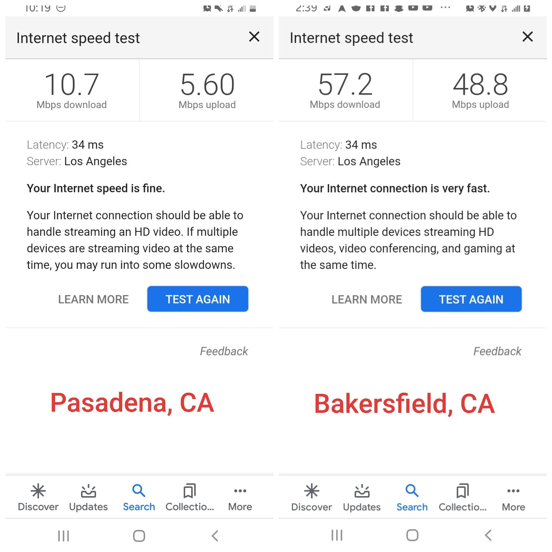 Why is TMobile LTE so slow in the city of Pasadena yet so fast in the