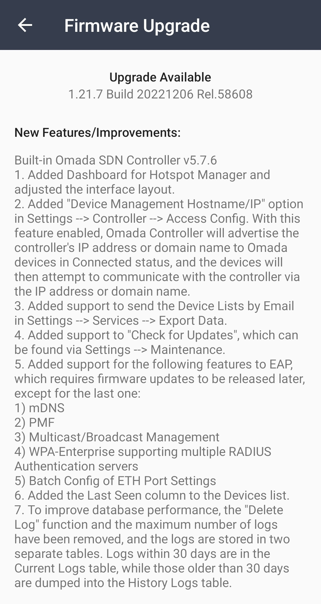 Option to upgrade my OC200 v1.0 to 5.7.6, but I'm not seeing anything