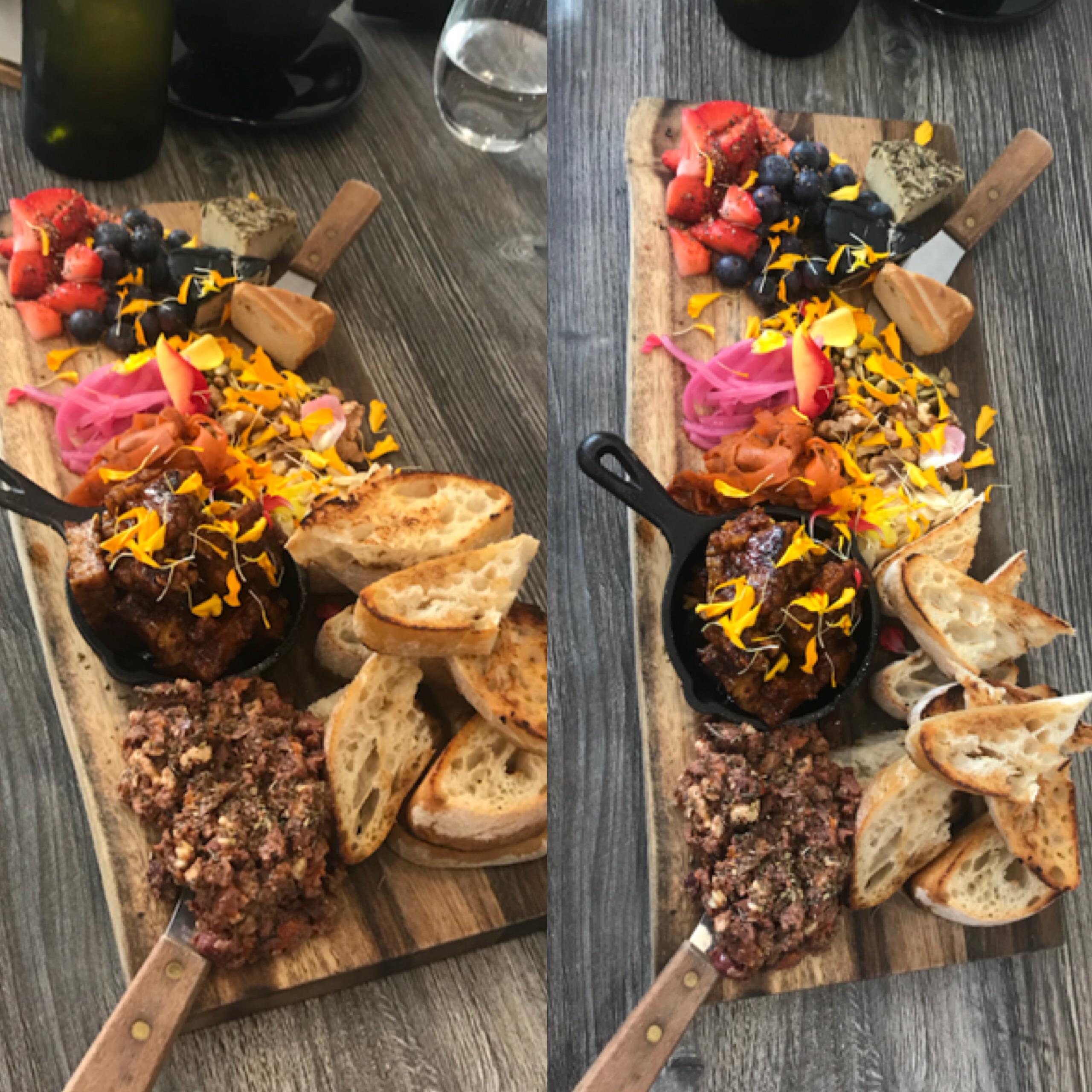 Vegan meat & cheese block from Fox & Fig in Savannah, GA. Assorted