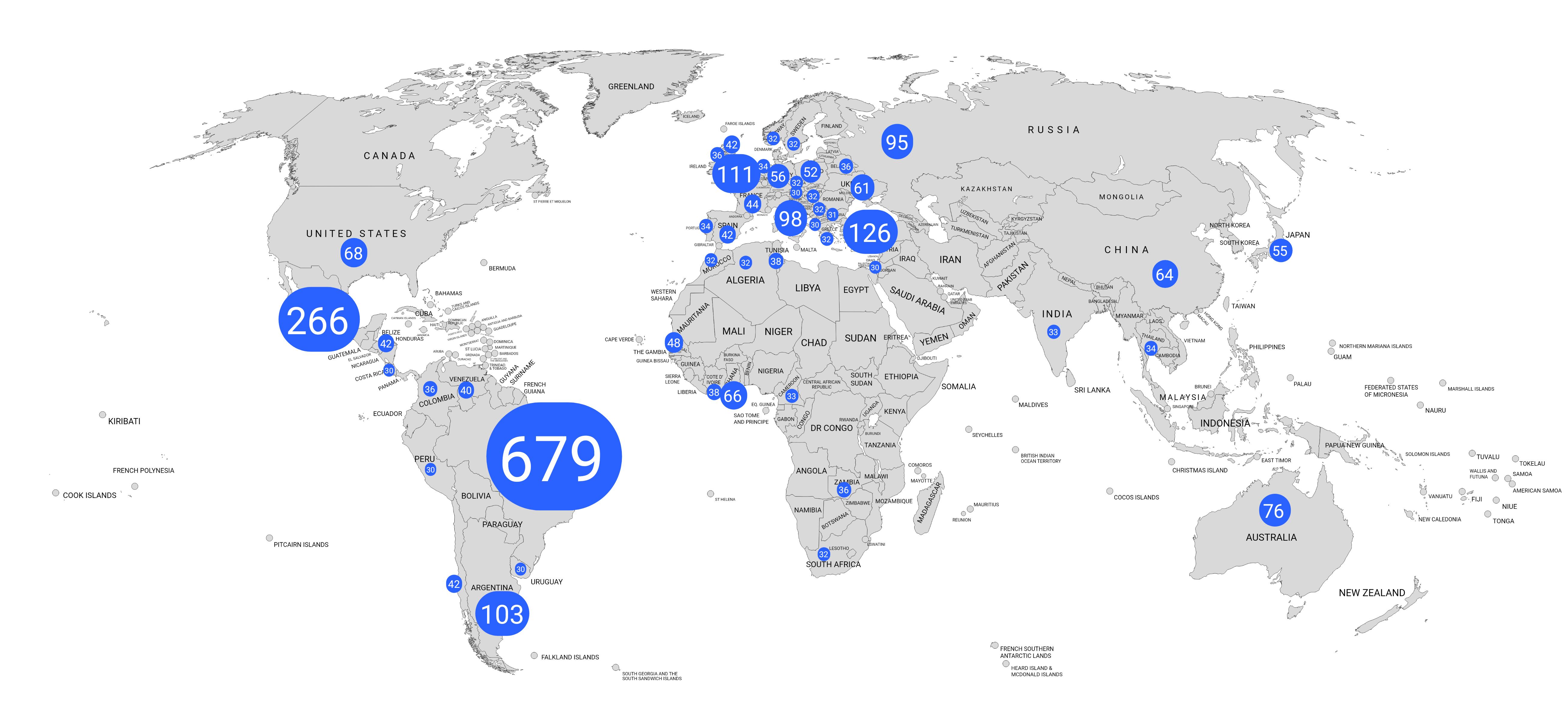 Nations with the most professional football clubs, as of December 2019